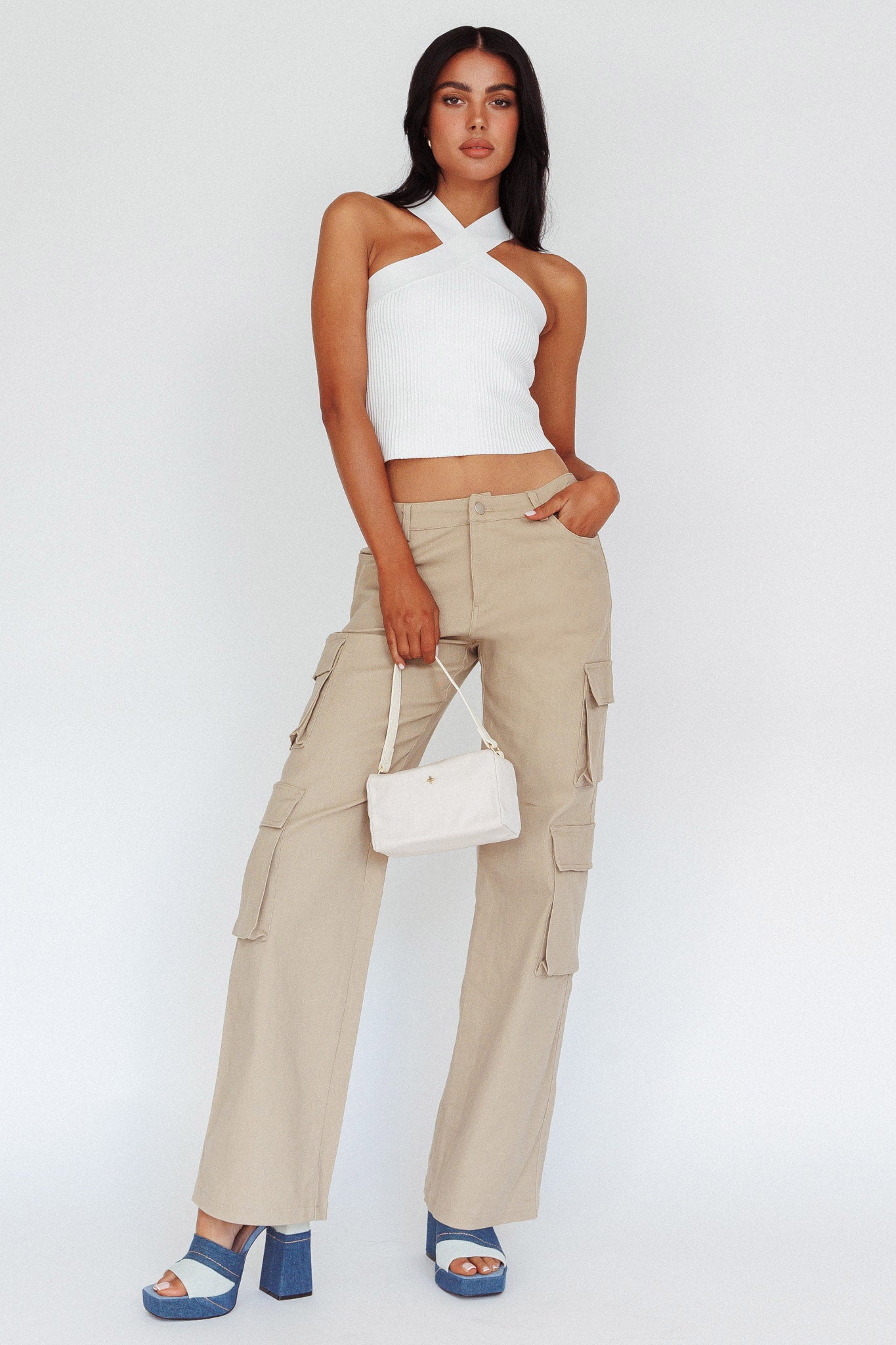 Ulterior Motive Pocket Cargo Pants Taupe-Maymioy