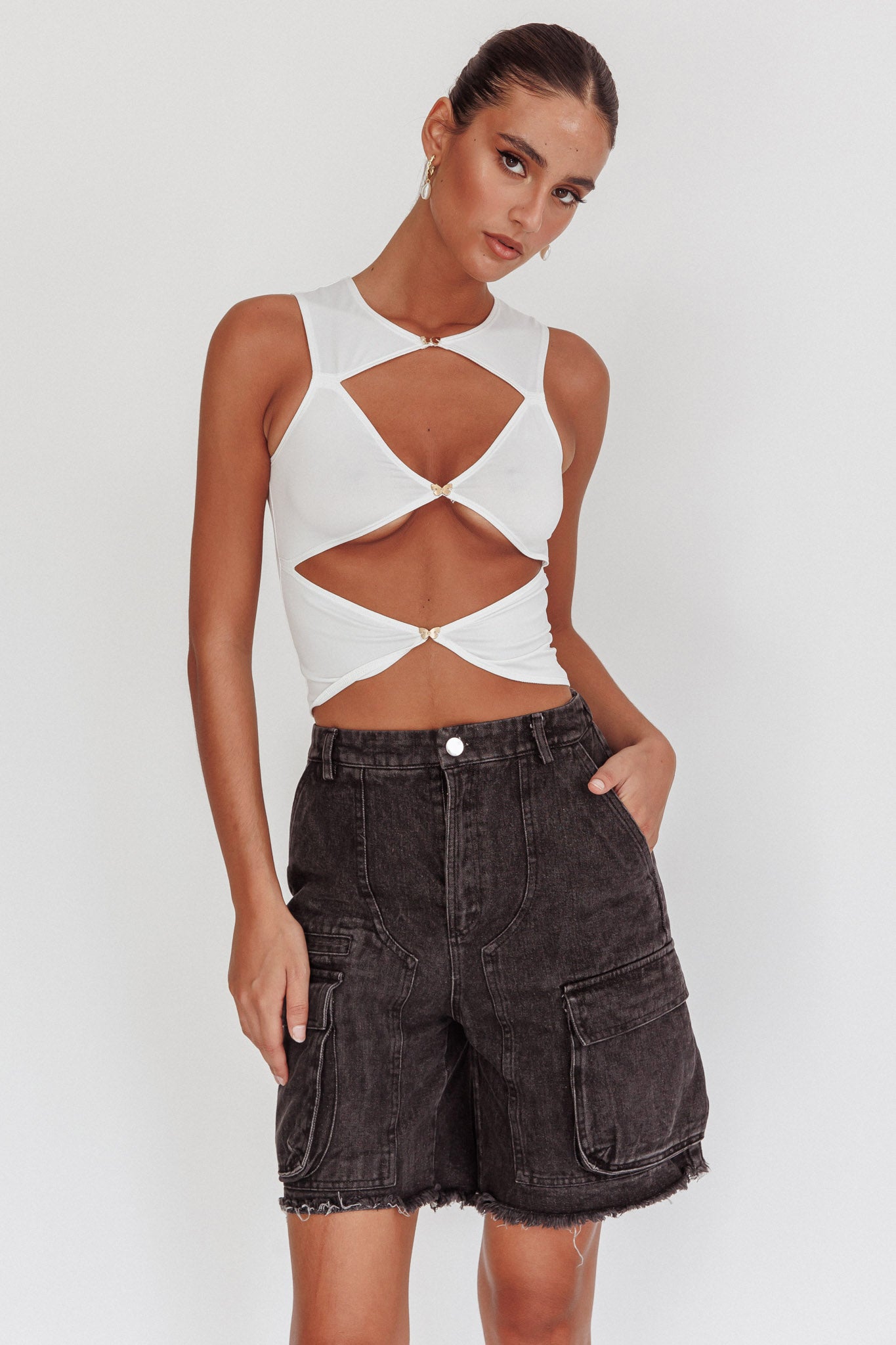 Tardy Cargo Short Jorts Black-Maymioy