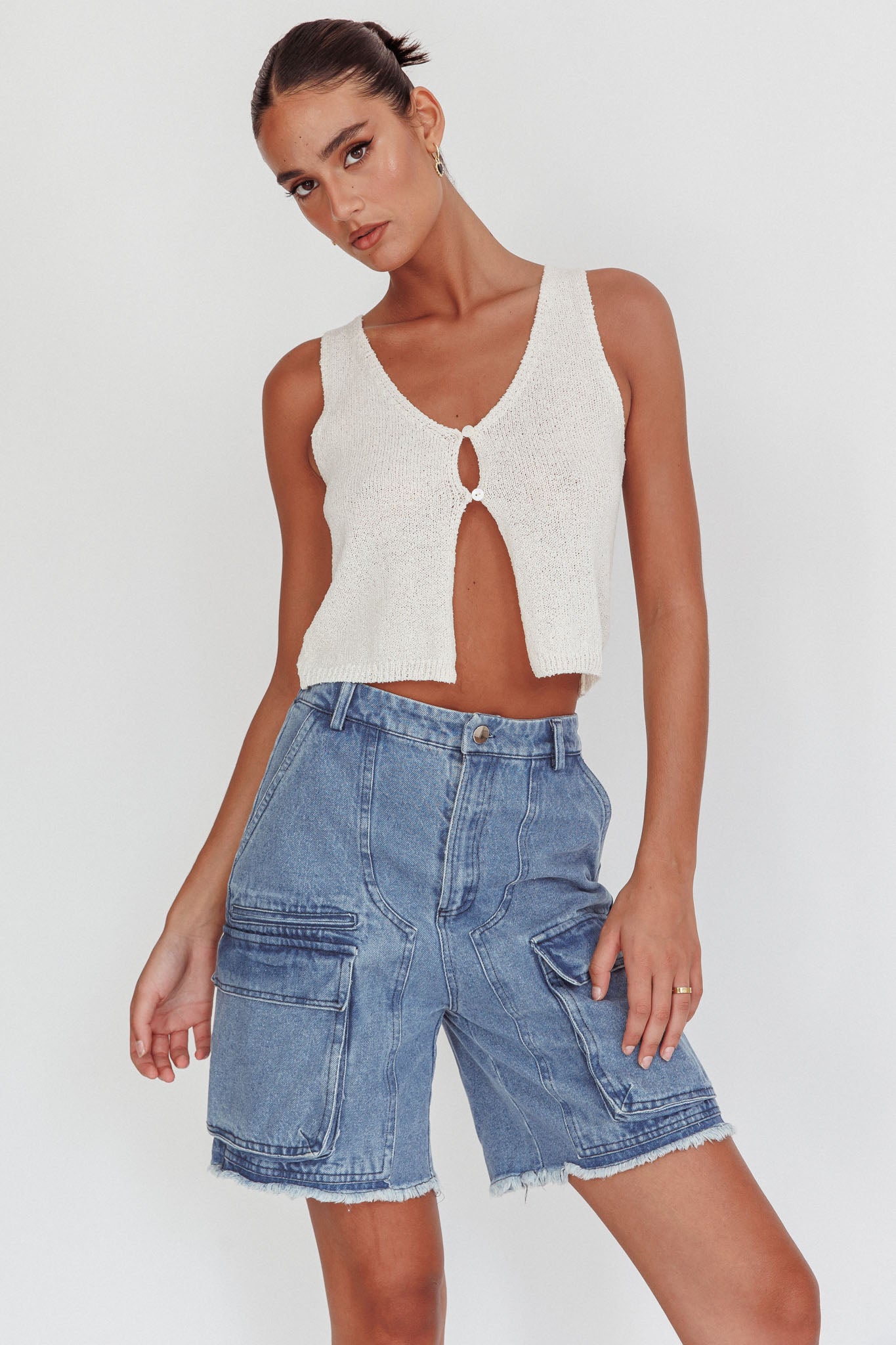 Tardy Cargo Short Jorts Denim-Maymioy