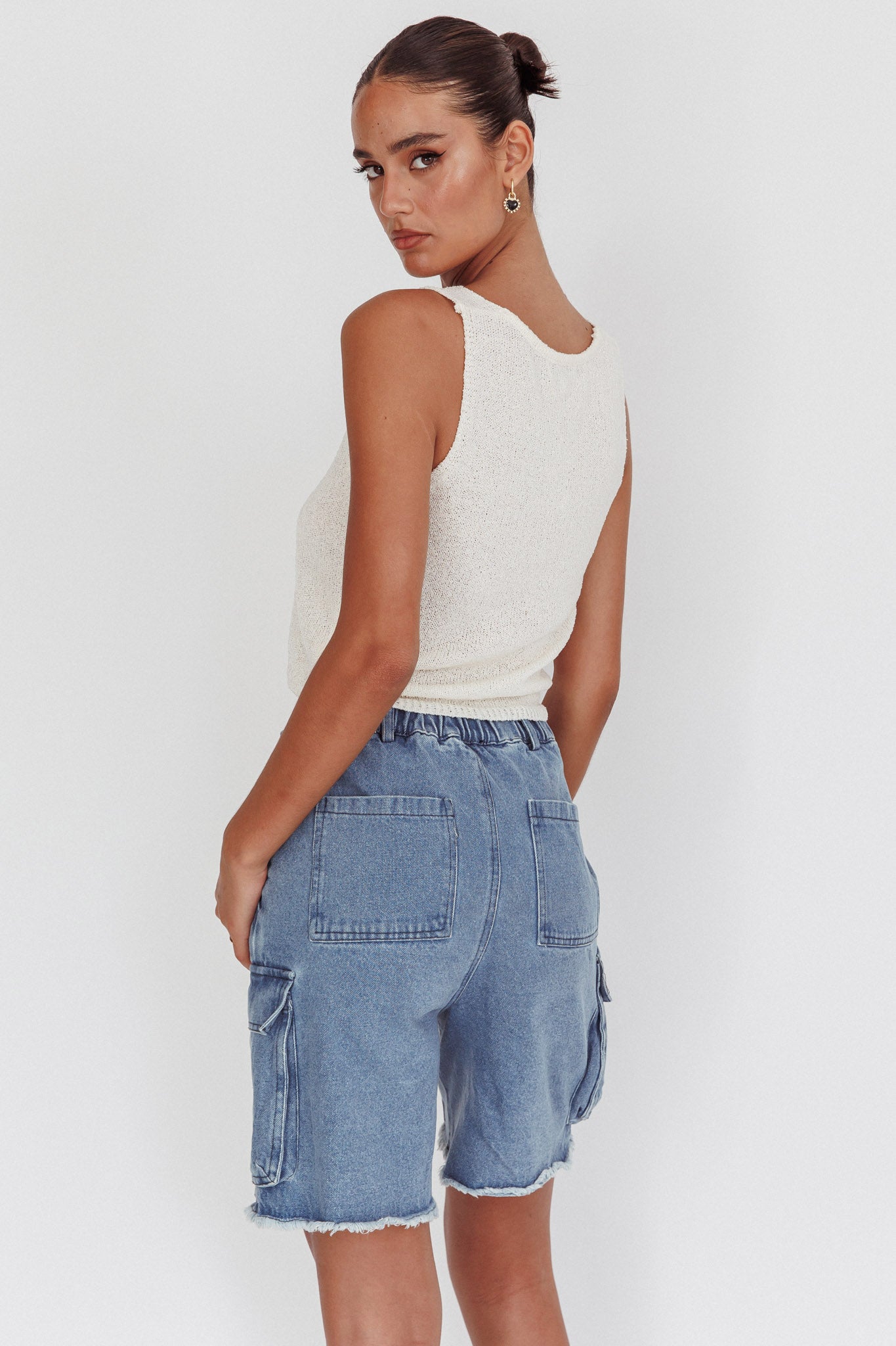 Tardy Cargo Short Jorts Denim-Maymioy