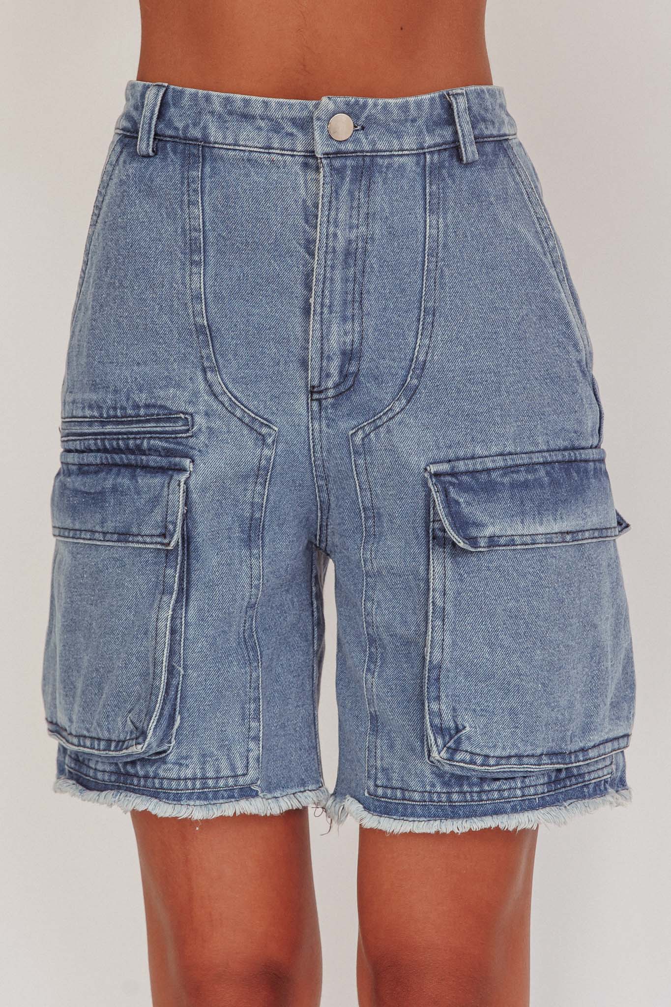 Tardy Cargo Short Jorts Denim-Maymioy