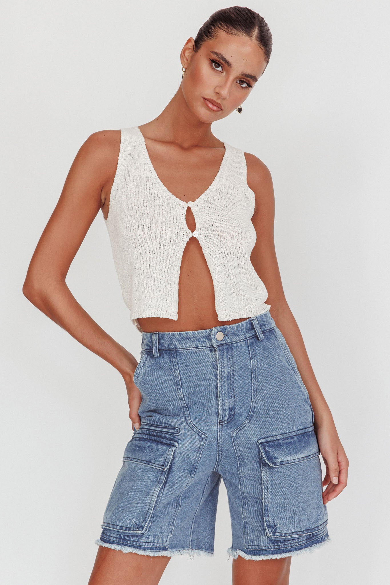 Tardy Cargo Short Jorts Denim-Maymioy