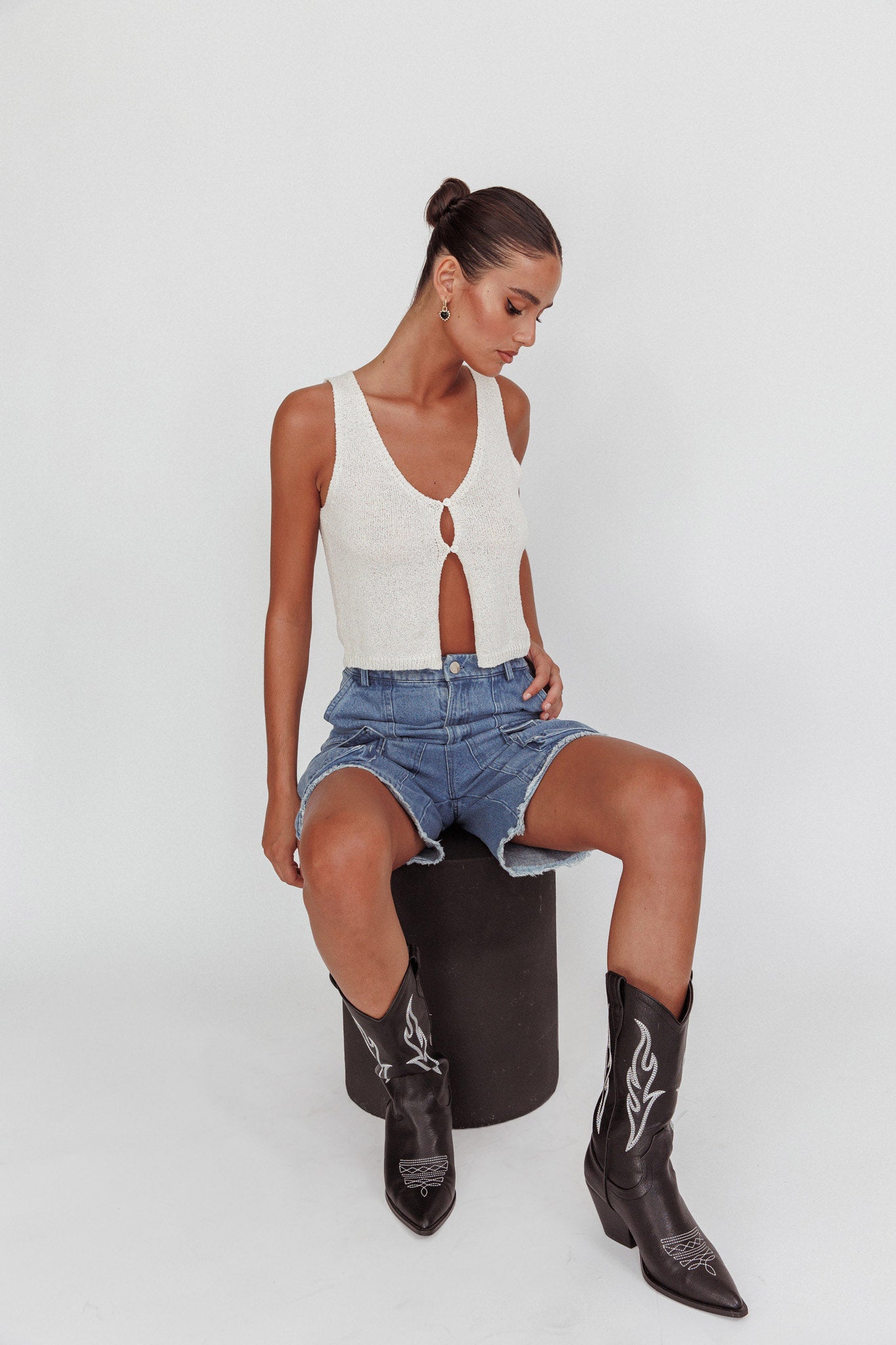 Tardy Cargo Short Jorts Denim-Maymioy