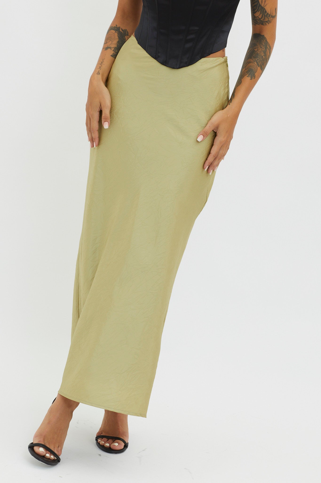 Guiding Light Midi Skirt Light Green-Maymioy