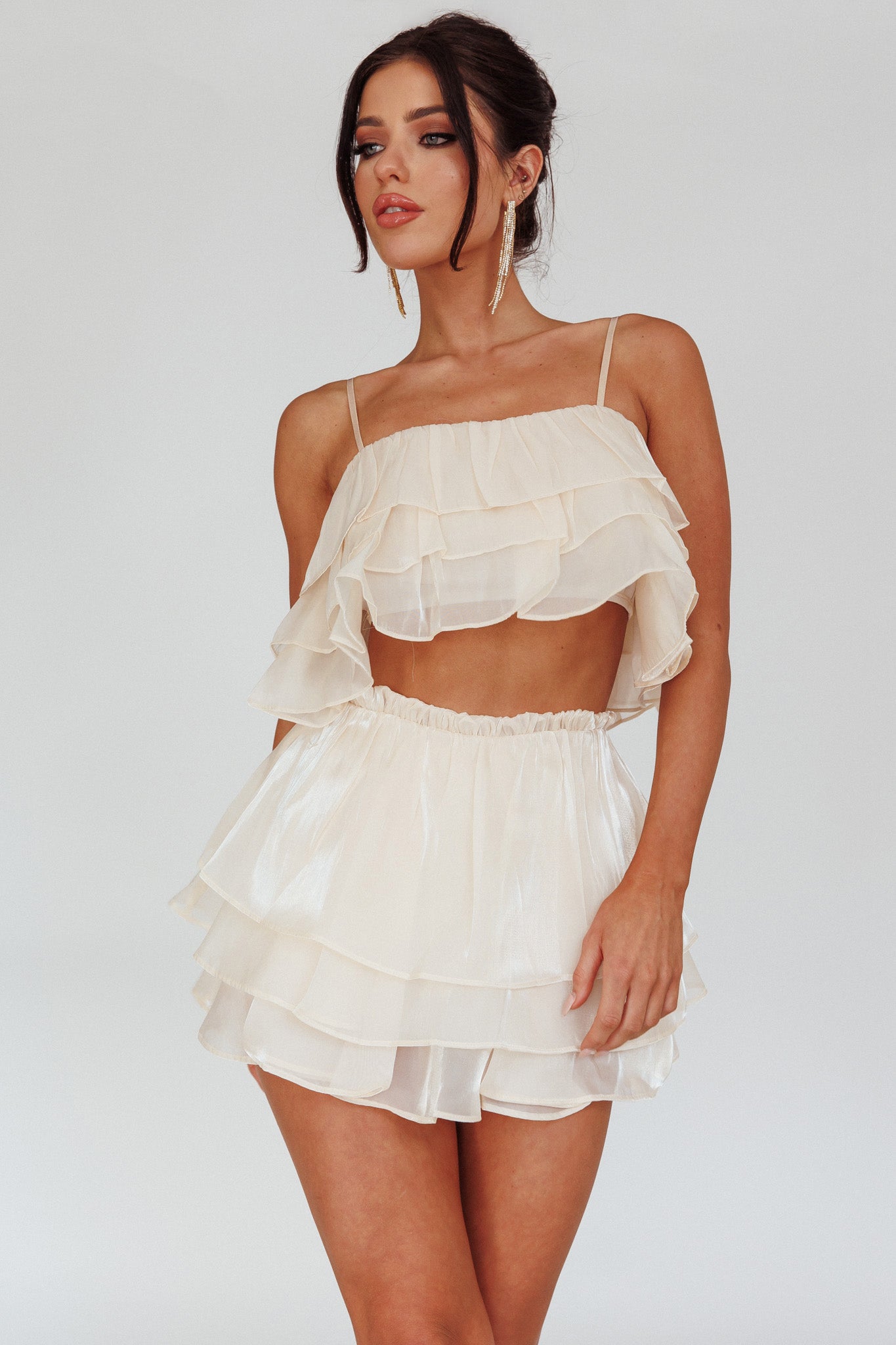 Easy To Love Layered Ruffle Crop Top Cream-Maymioy