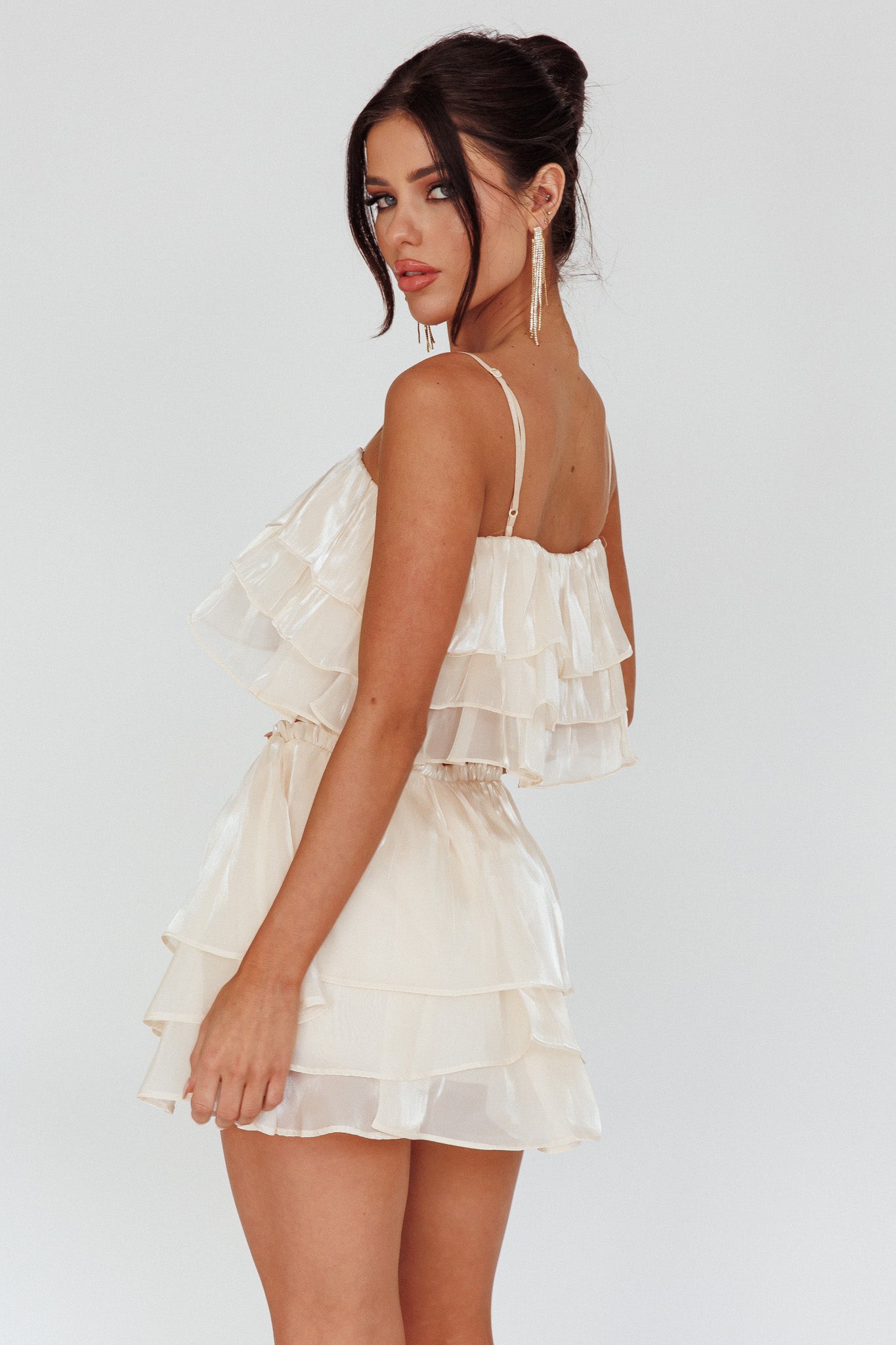 Easy To Love Layered Ruffle Crop Top Cream-Maymioy