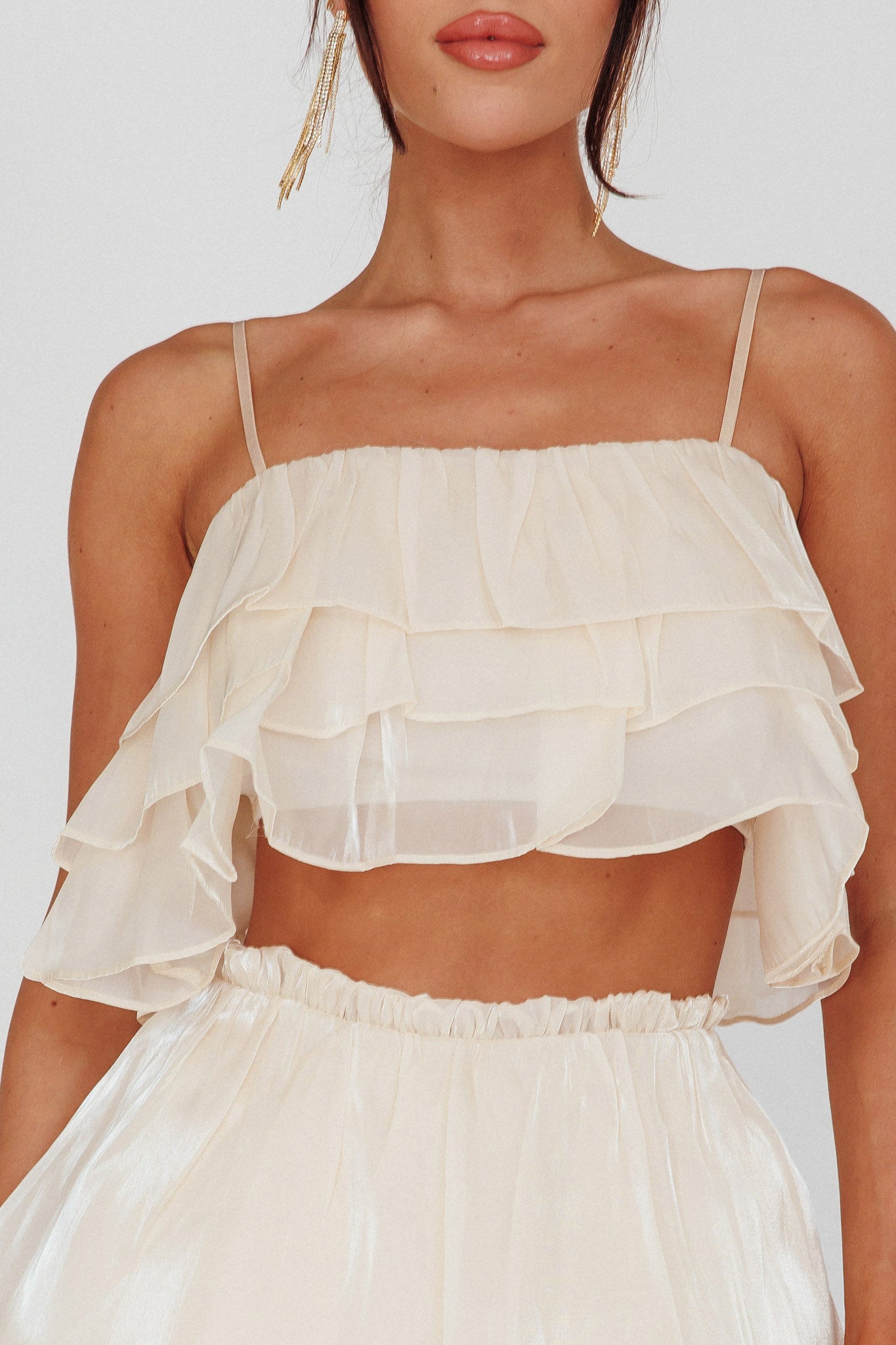 Easy To Love Layered Ruffle Crop Top Cream-Maymioy