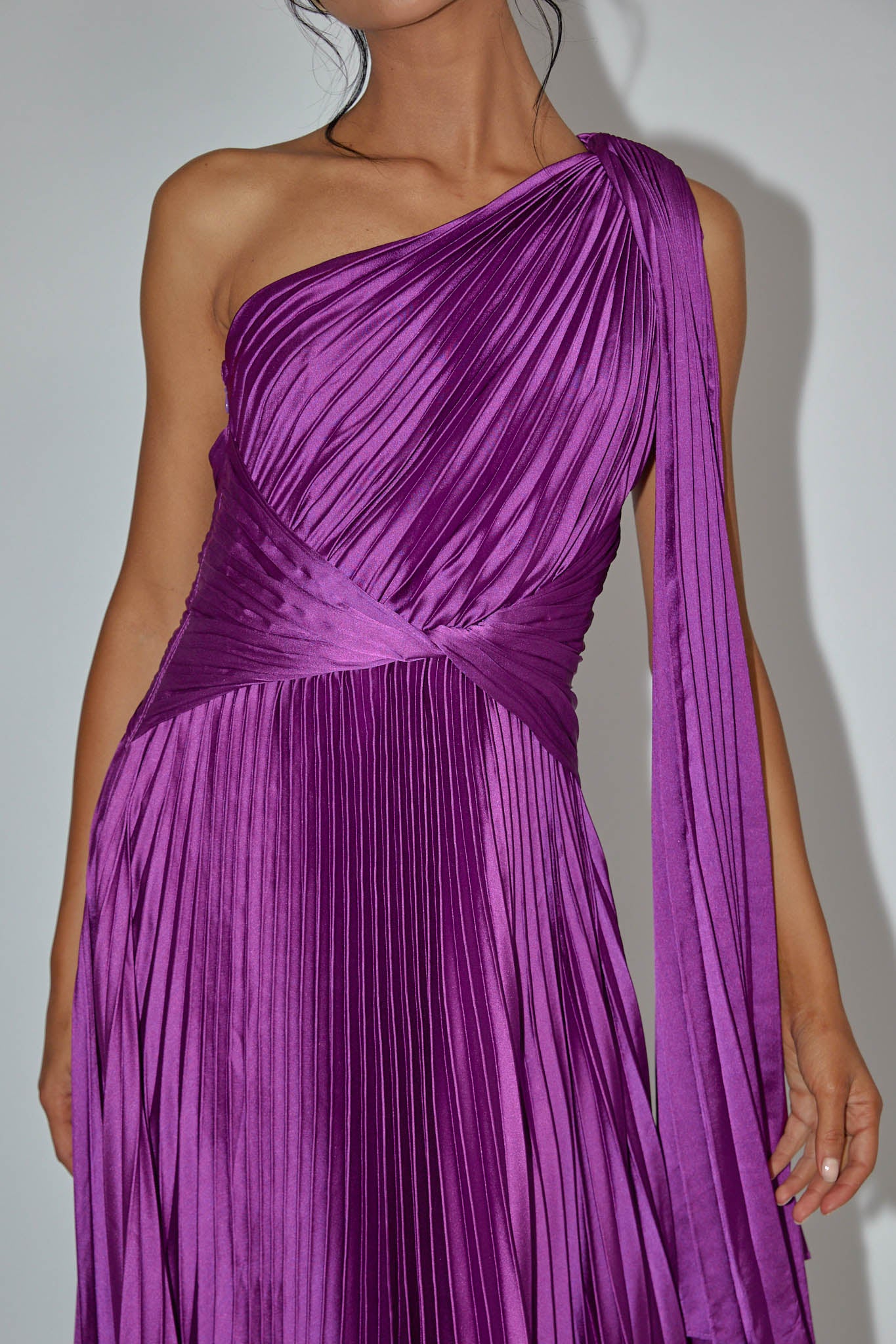 Laxmi Accordion Pleat Maxi Dress Purple-Maymioy