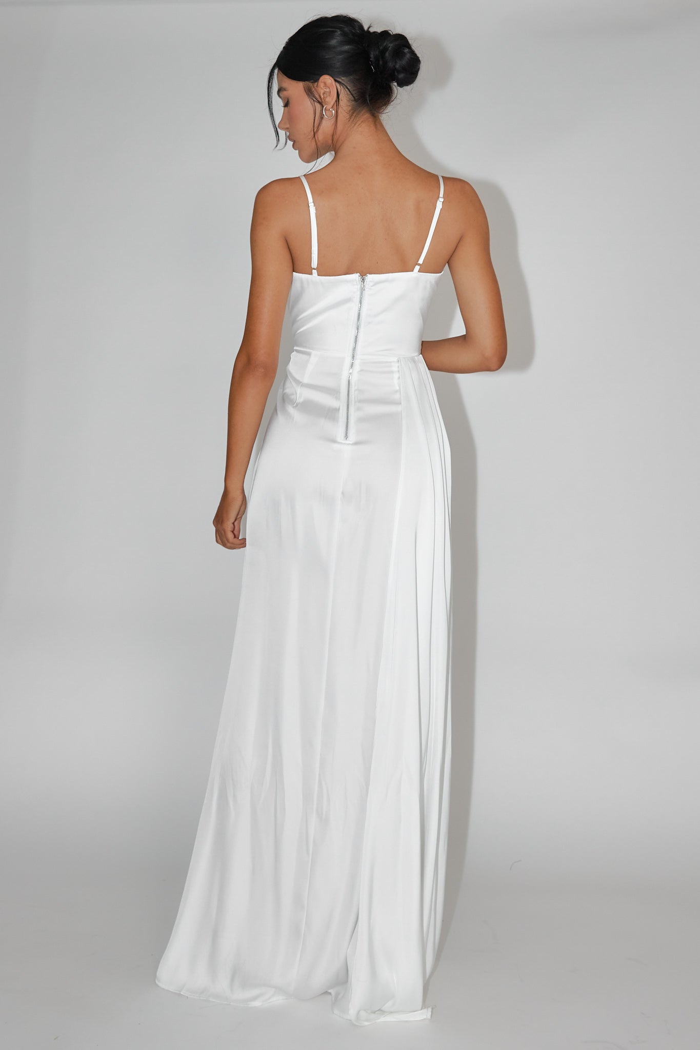 Secret Sweetheart Neckline Split Maxi Dress White-Maymioy