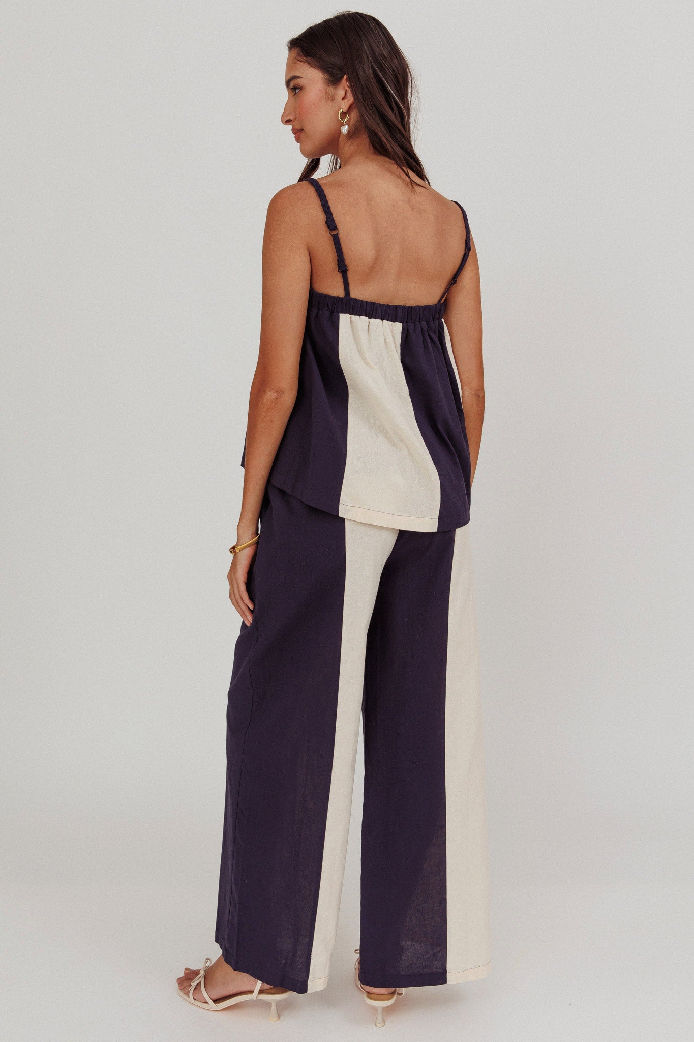 Dream Girl Contrast Wide Leg Pant Midnight-Maymioy