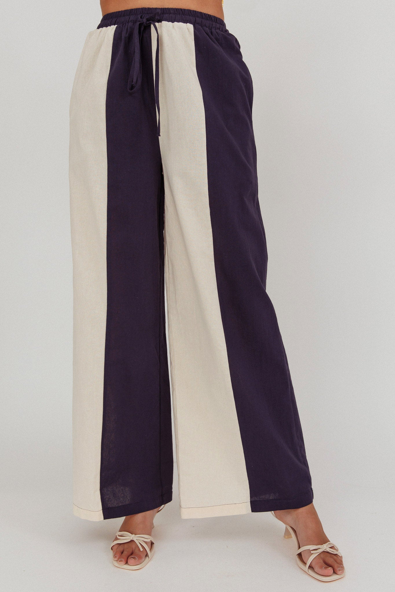 Dream Girl Contrast Wide Leg Pant Midnight-Maymioy