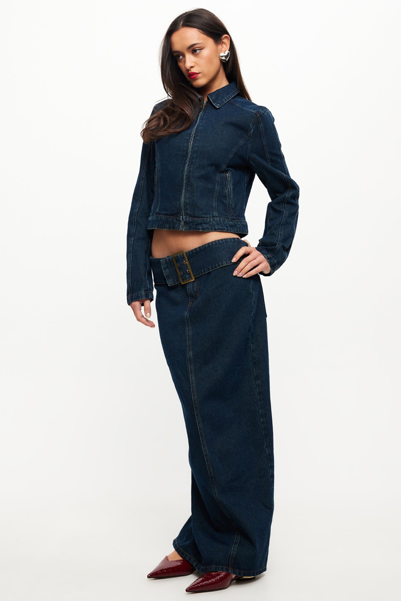 LIONESS Uma Denim Jacket Denim Blue-Maymioy
