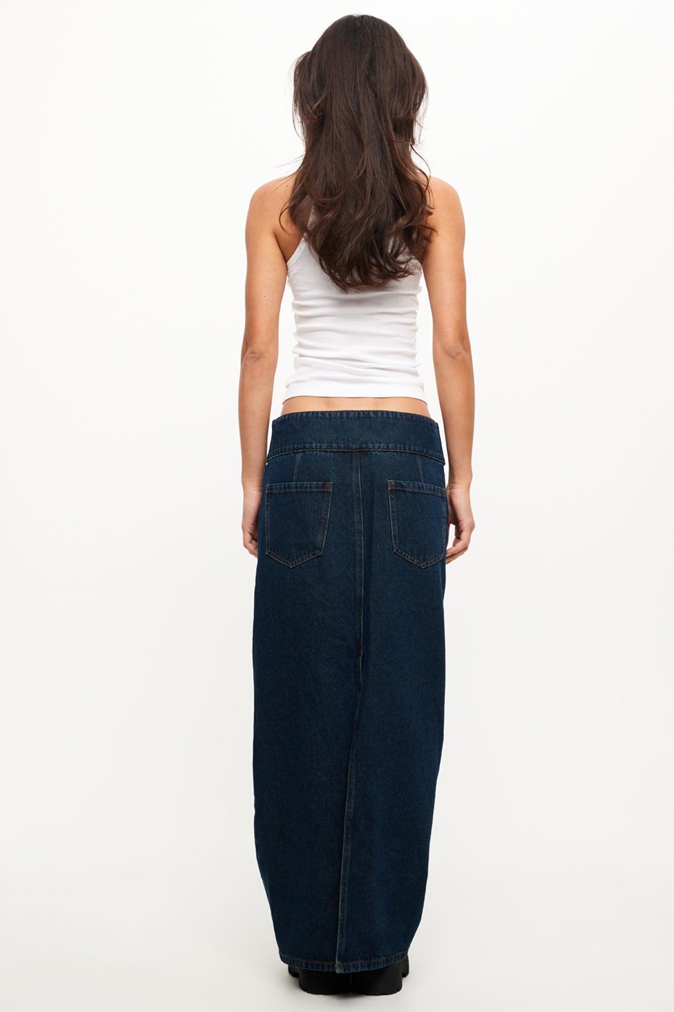 LIONESS Uma Denim Midi Skirt Denim Blue-Maymioy