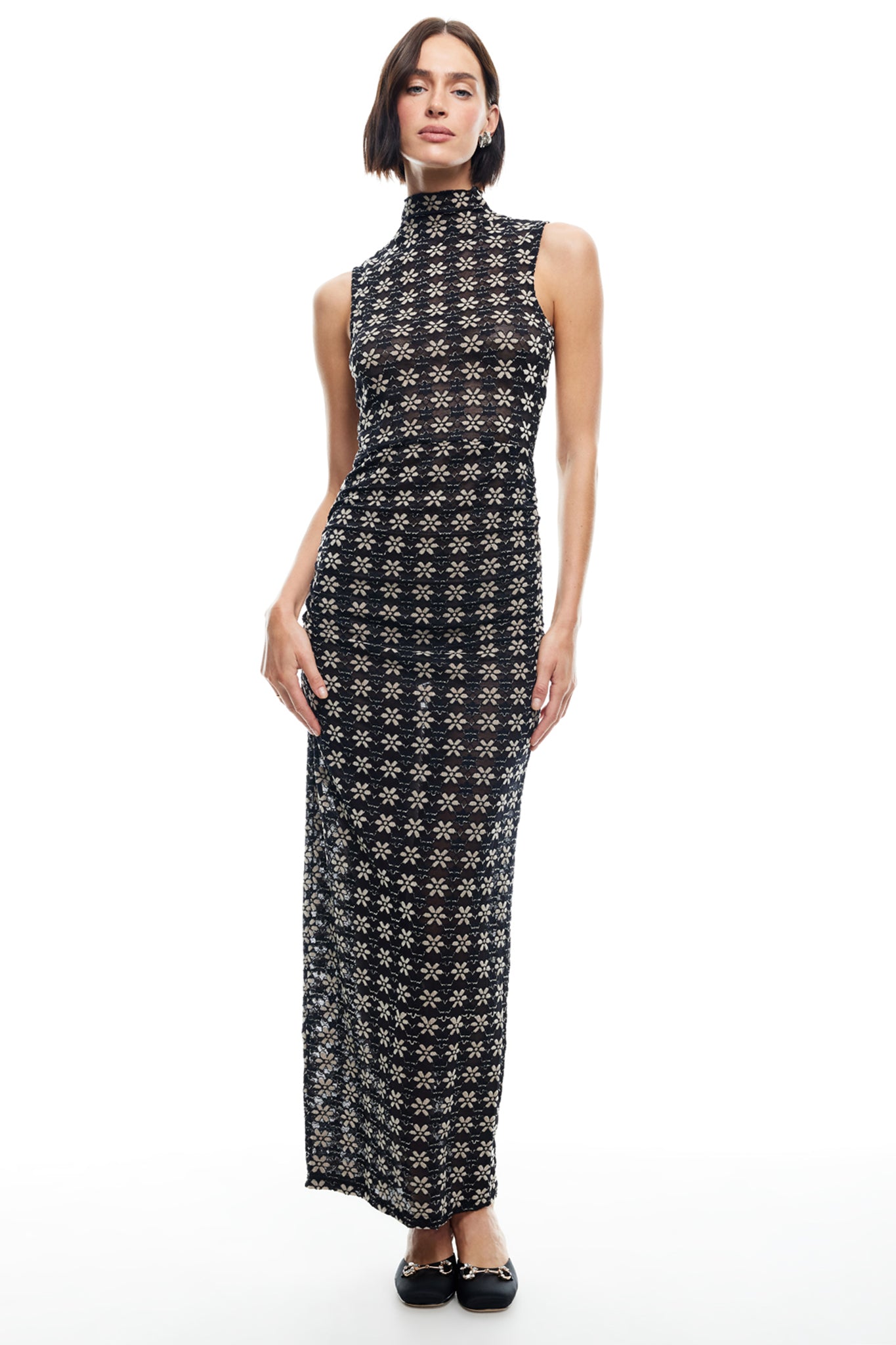 LIONESS Elle Maxi Dress 70's Onyx-Maymioy