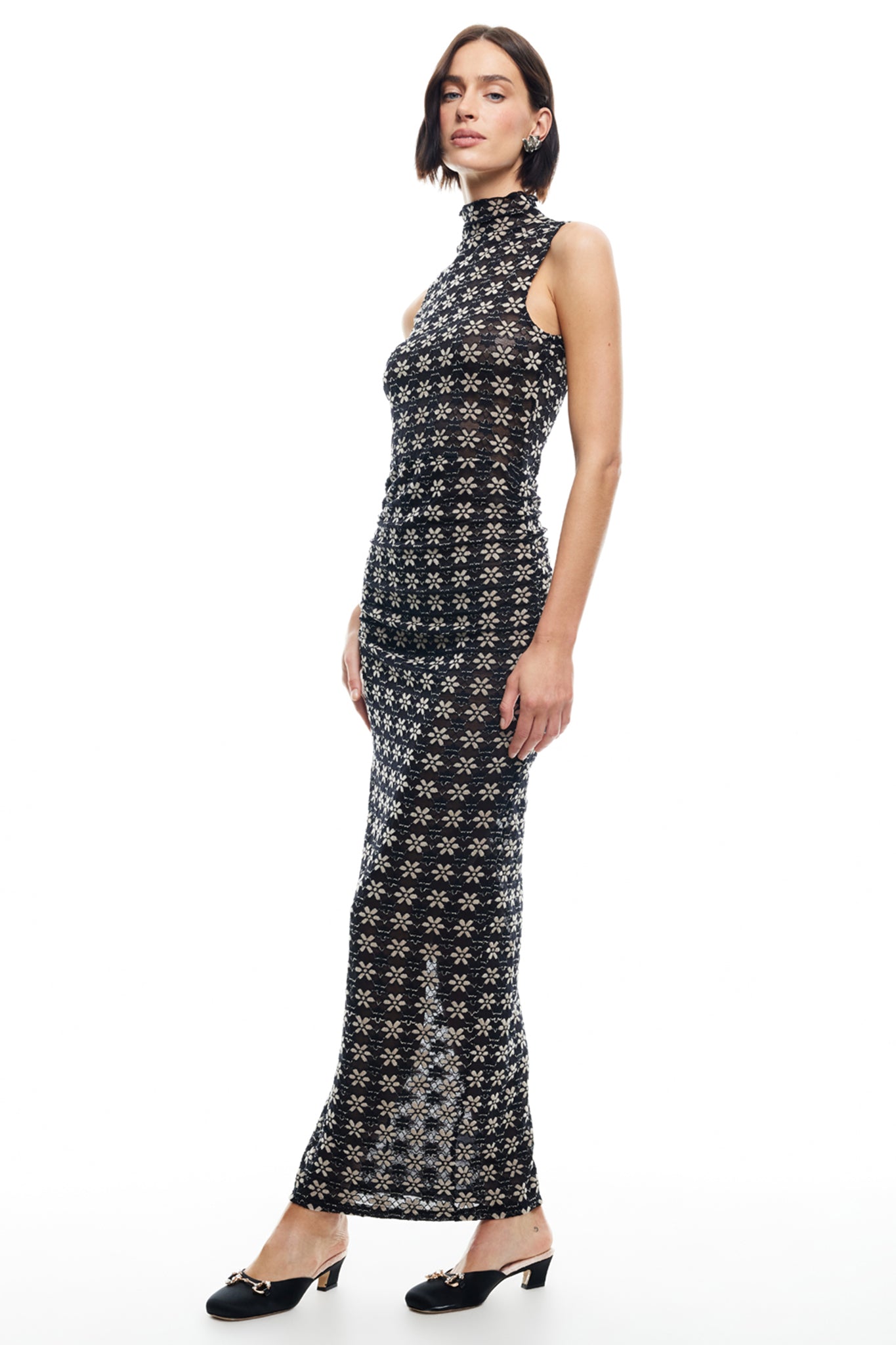 LIONESS Elle Maxi Dress 70's Onyx-Maymioy