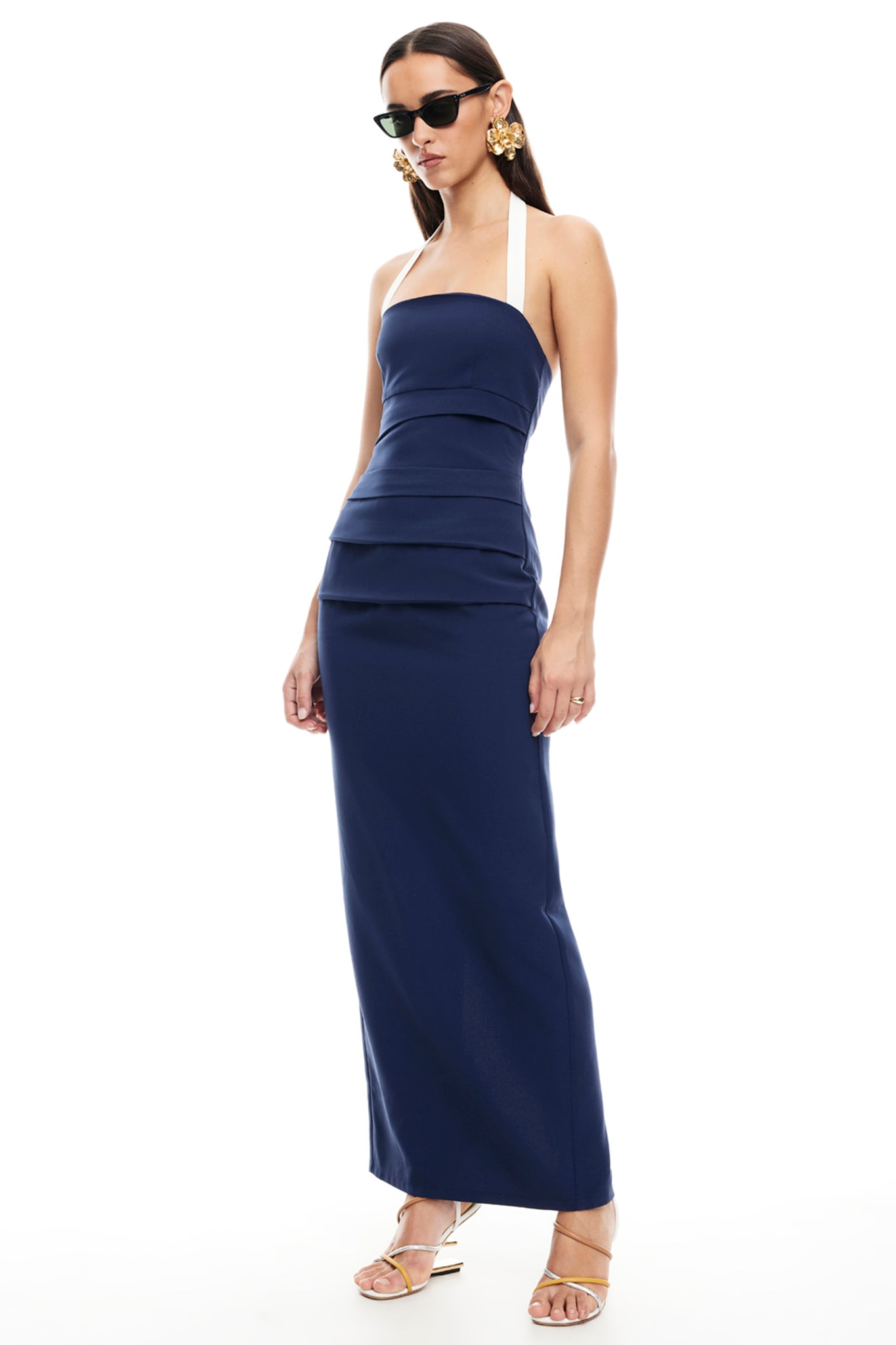LIONESS 1999 Maxi Dress Navy-Maymioy