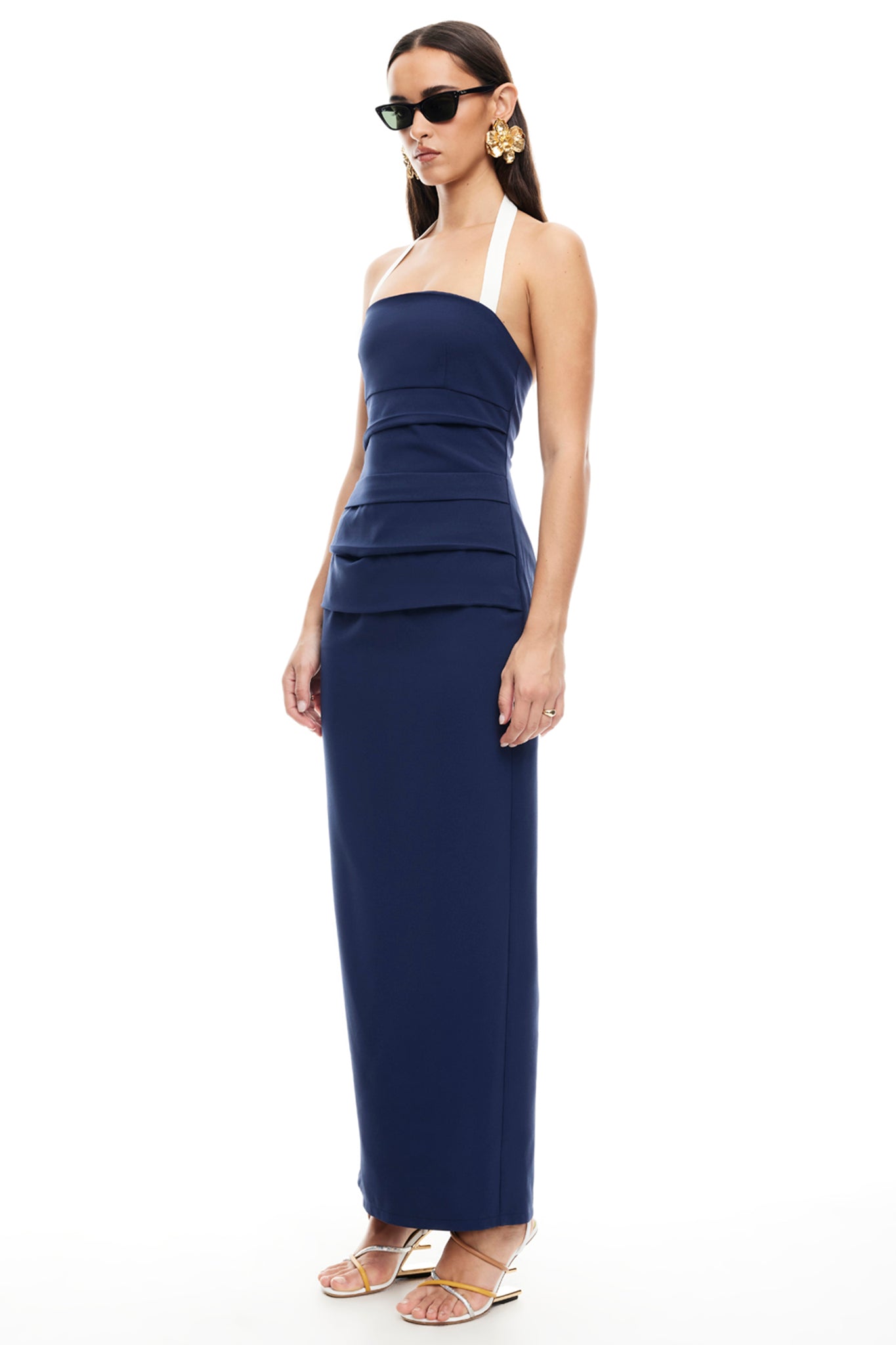 LIONESS 1999 Maxi Dress Navy-Maymioy