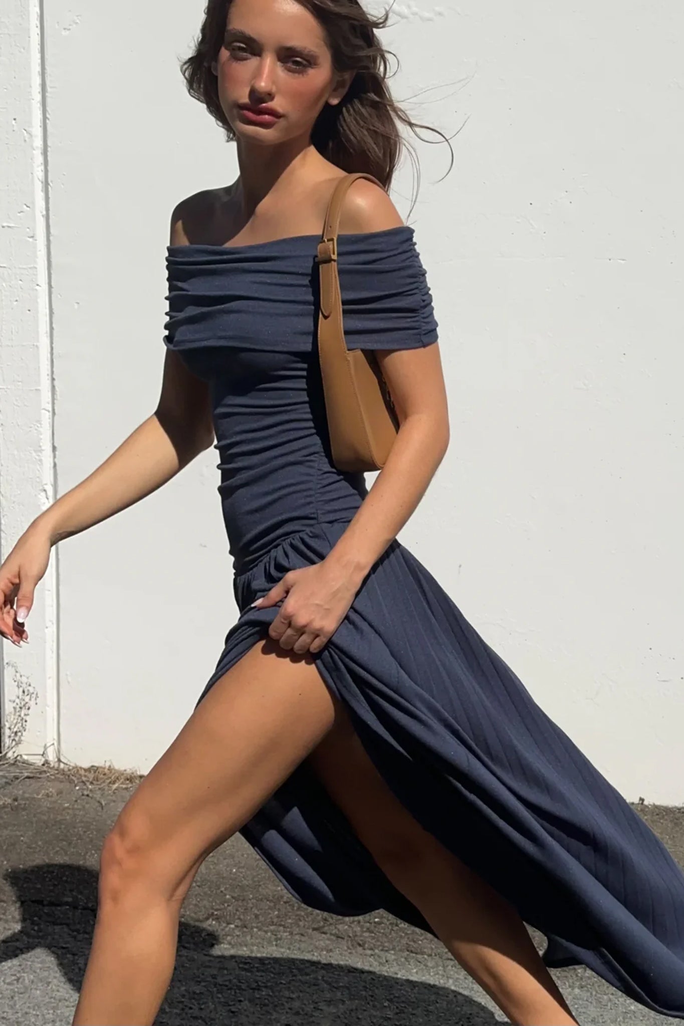 LIONESS Field Of Dreams Maxi Dress Navy-Maymioy