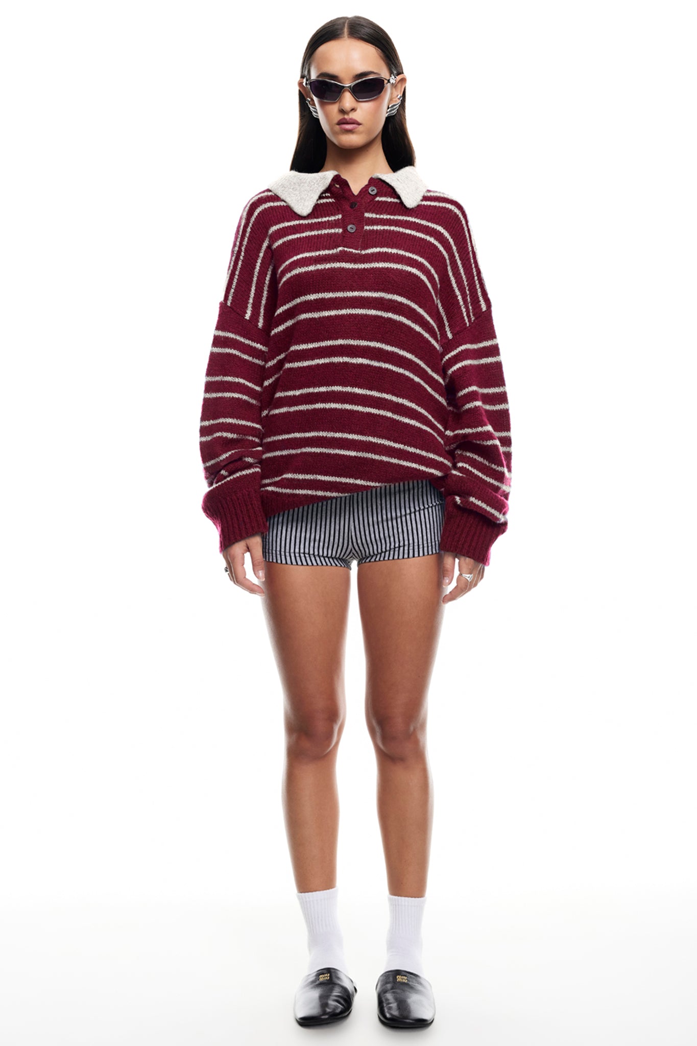 LIONESS Rising Sun Jersey Sweater Crimson-Maymioy