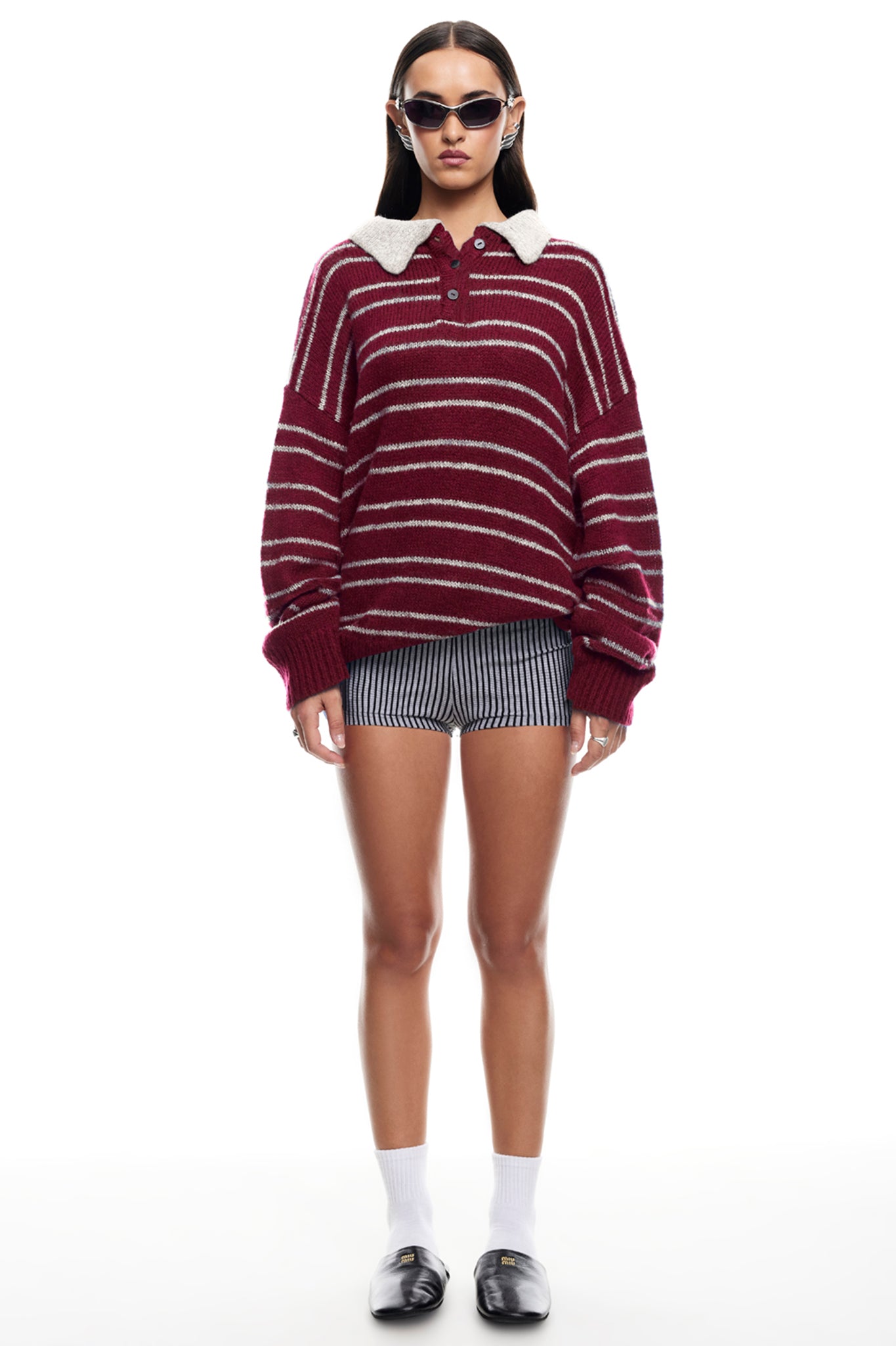 LIONESS Rising Sun Jersey Sweater Crimson-Maymioy