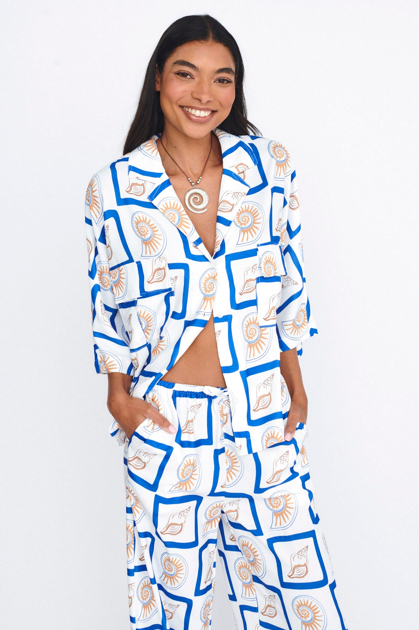 LOST IN LUNAR Sundown Shirt 2.0 Shell Print-Maymioy