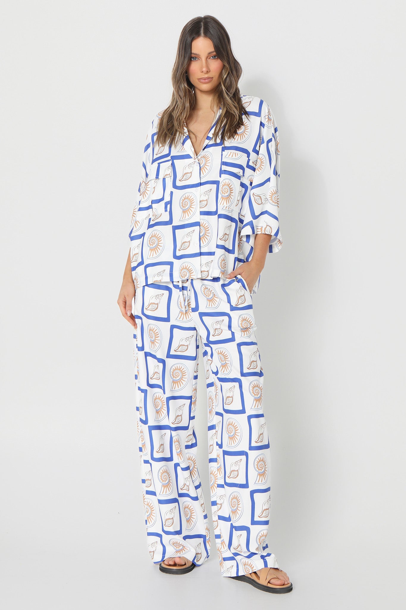 LOST IN LUNAR Sundown Shirt 2.0 Shell Print-Maymioy