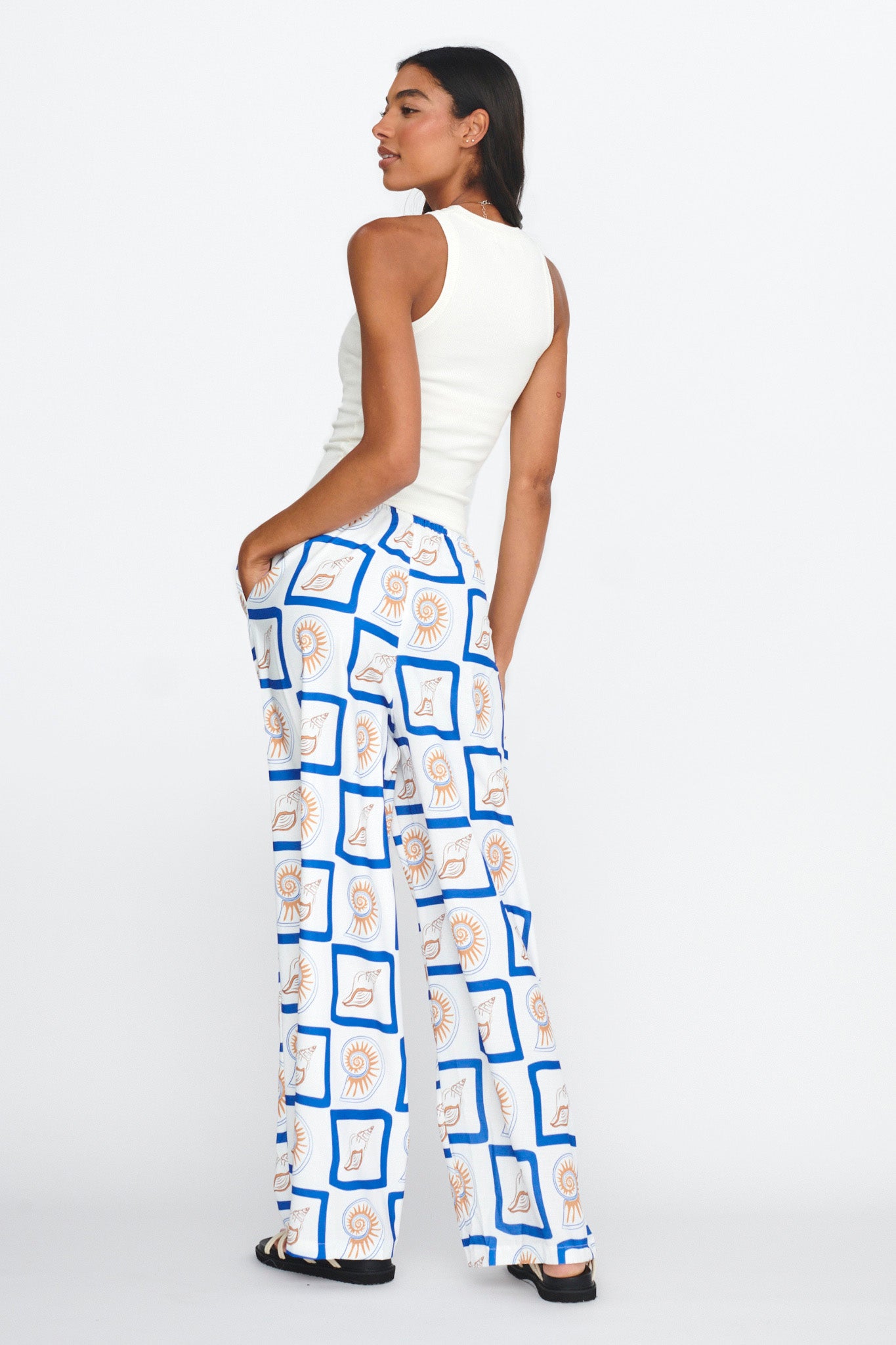 LOST IN LUNAR Zeni Pants Shell Print-Maymioy