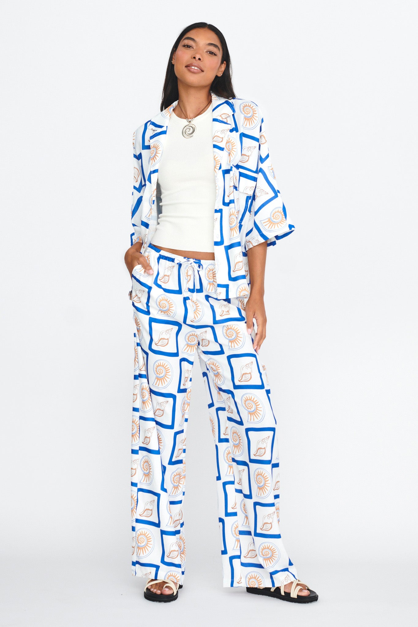 LOST IN LUNAR Zeni Pants Shell Print-Maymioy