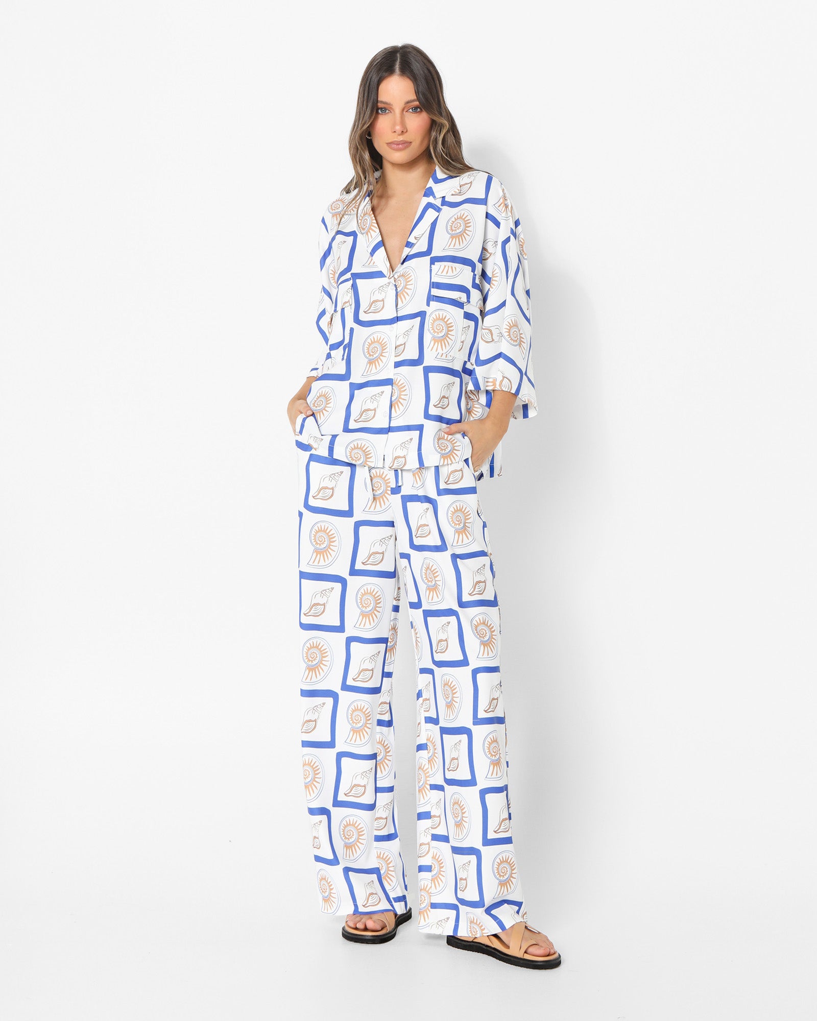 LOST IN LUNAR Zeni Pants Shell Print-Maymioy