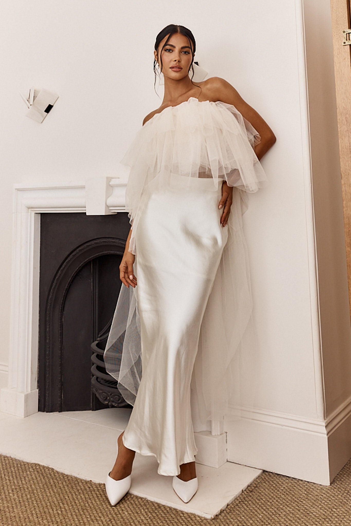 This Is Love Layered Tulle Crop Top Cream-Maymioy