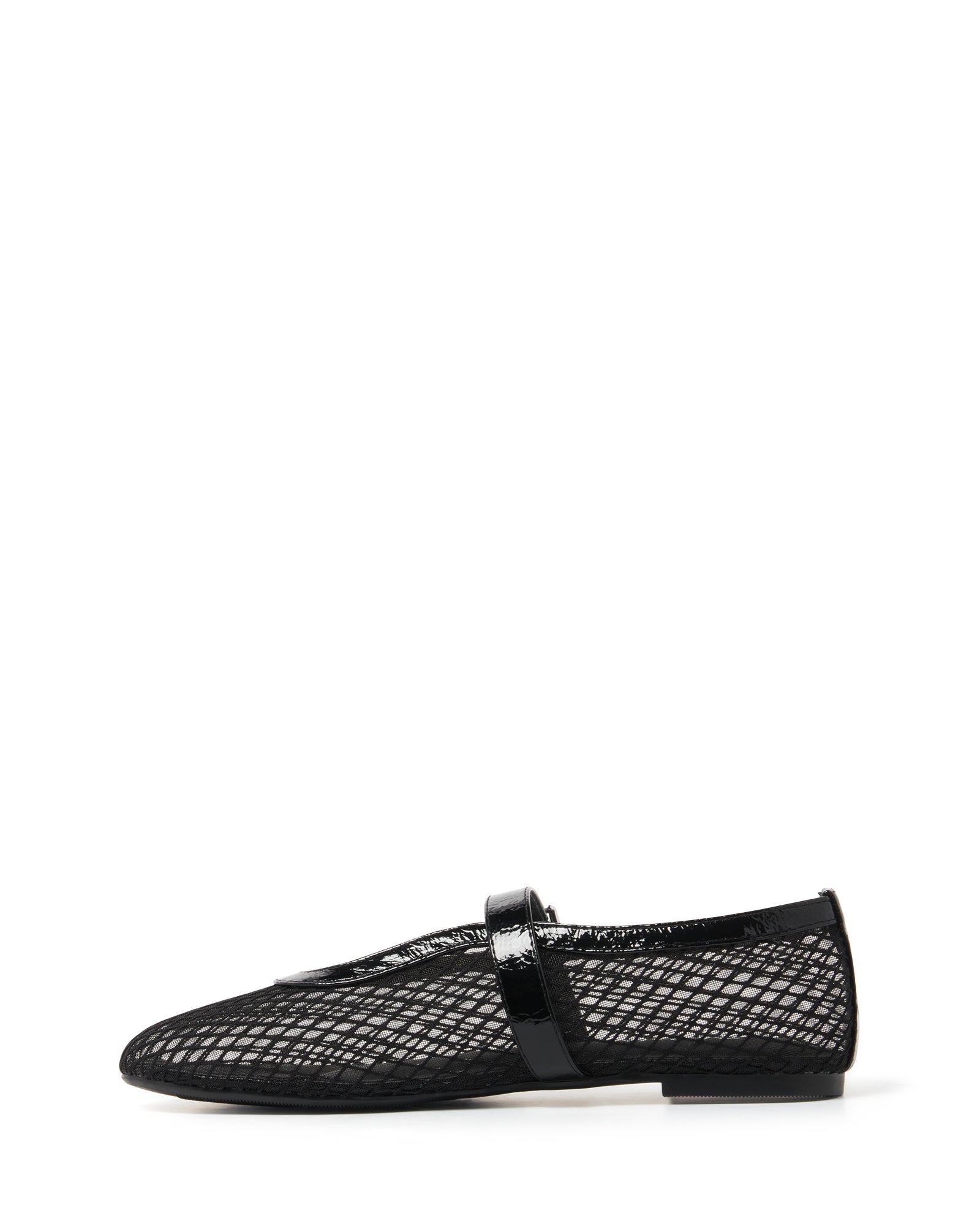 THERAPY Addie Ballet Flat Crinkle Patent Black-Maymioy
