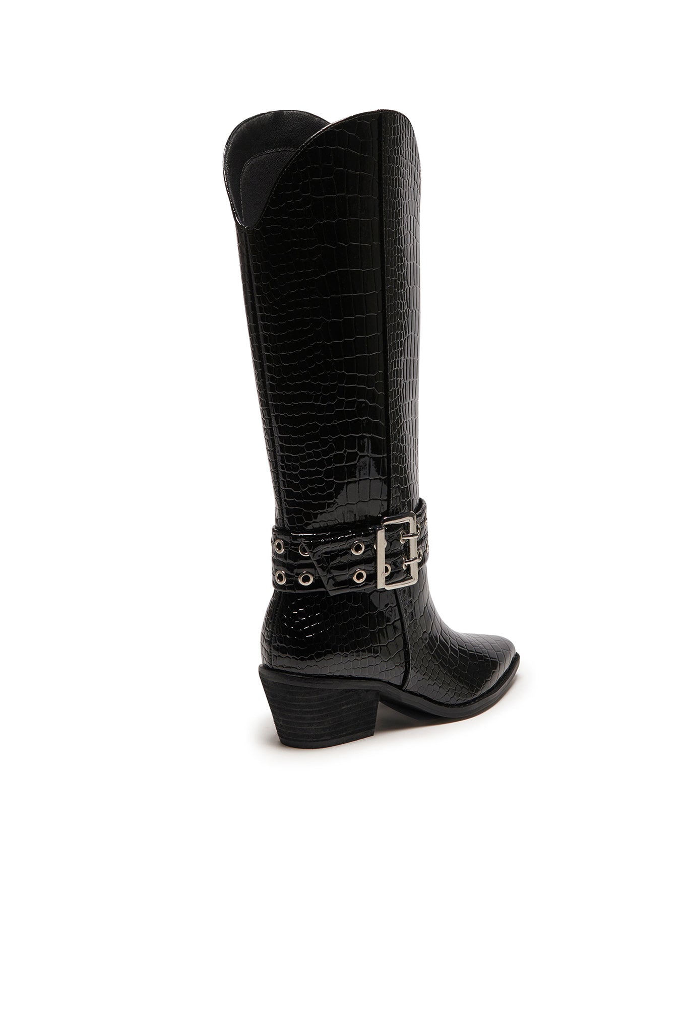 THERAPY Maiden Cowboy Boot Black Patent Croc-Maymioy