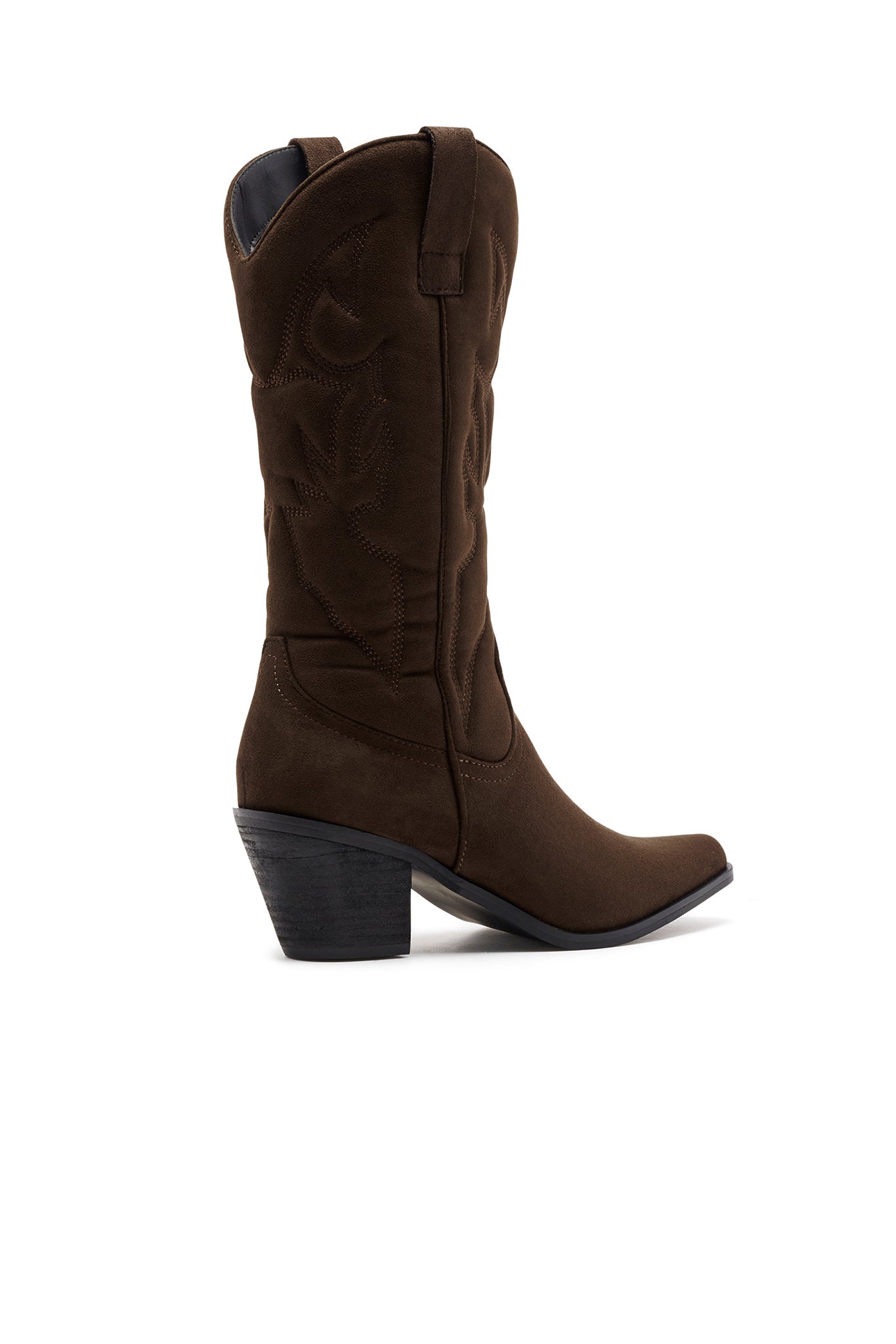 THERAPY Clayton Cowboy Boot Chocolate Faux Suede-Maymioy