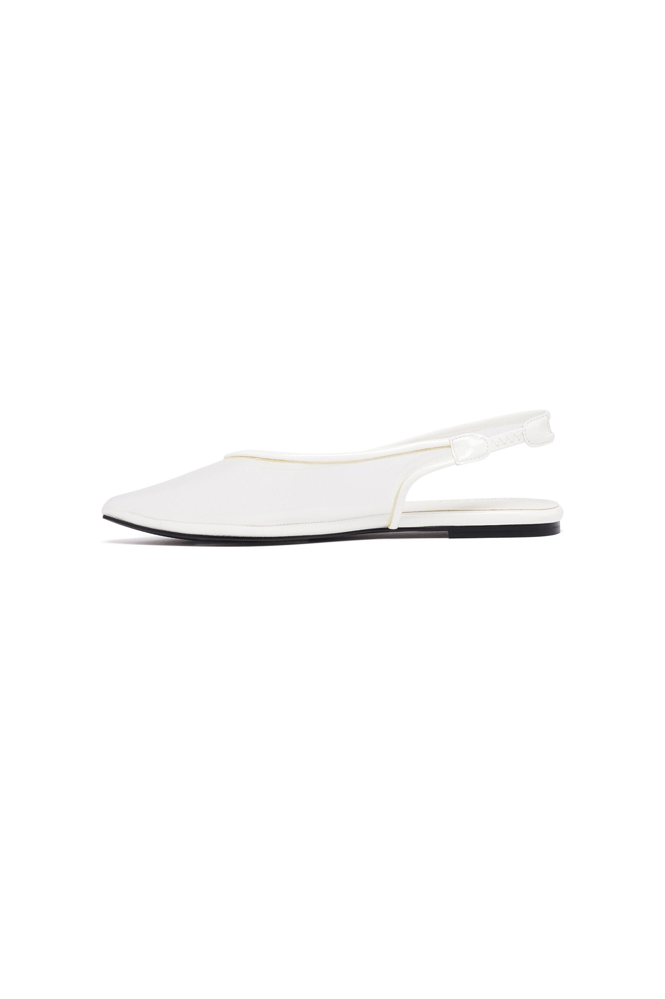 THERAPY Lazer White Patent Ballet Flat-Maymioy
