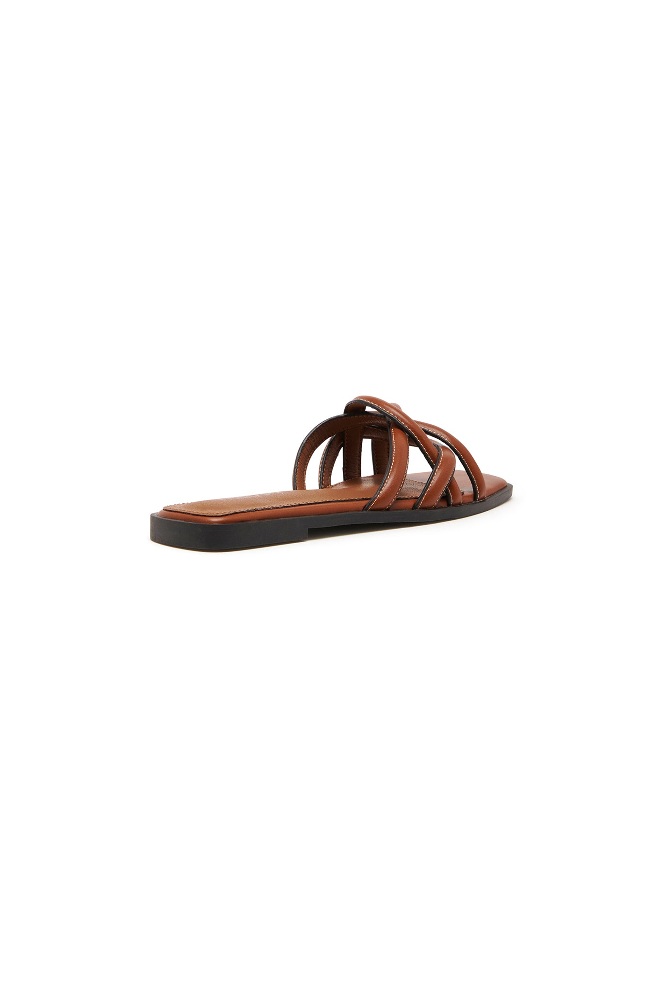 THERAPY Gabrielle Flat Sandal Dark Tan-Maymioy