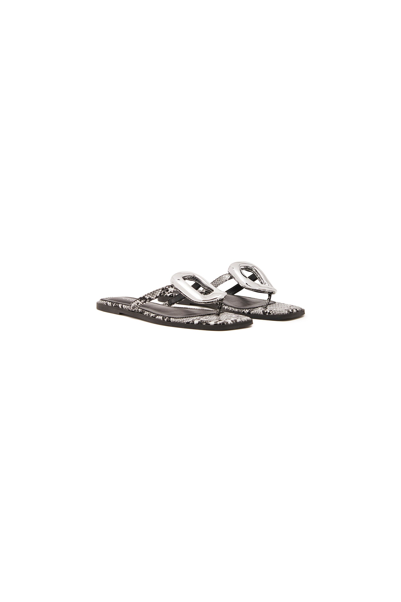 THERAPY Guild Thong Sandal Black White Snake-Maymioy