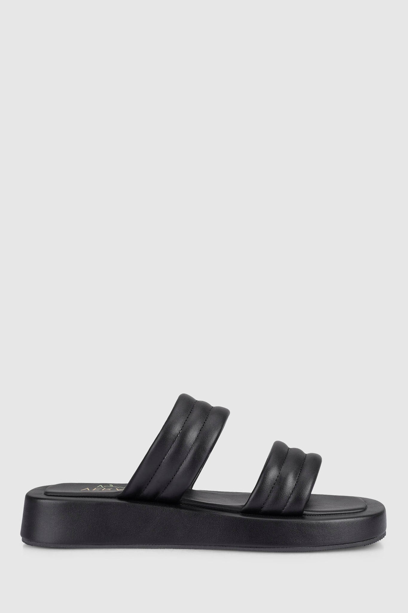 VERALi Boss Flatform Slides Black Smooth-Maymioy