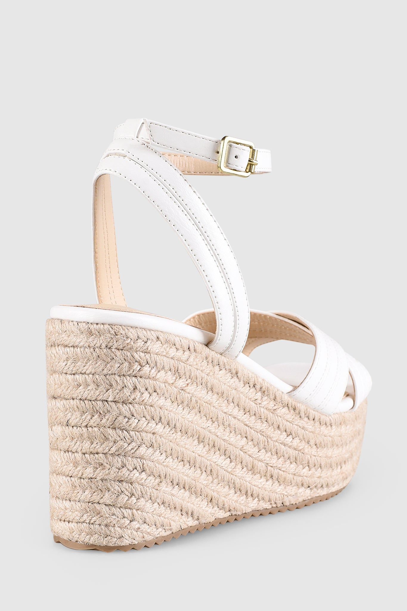 VERALi Callie Rope Wedges White Softee-Maymioy