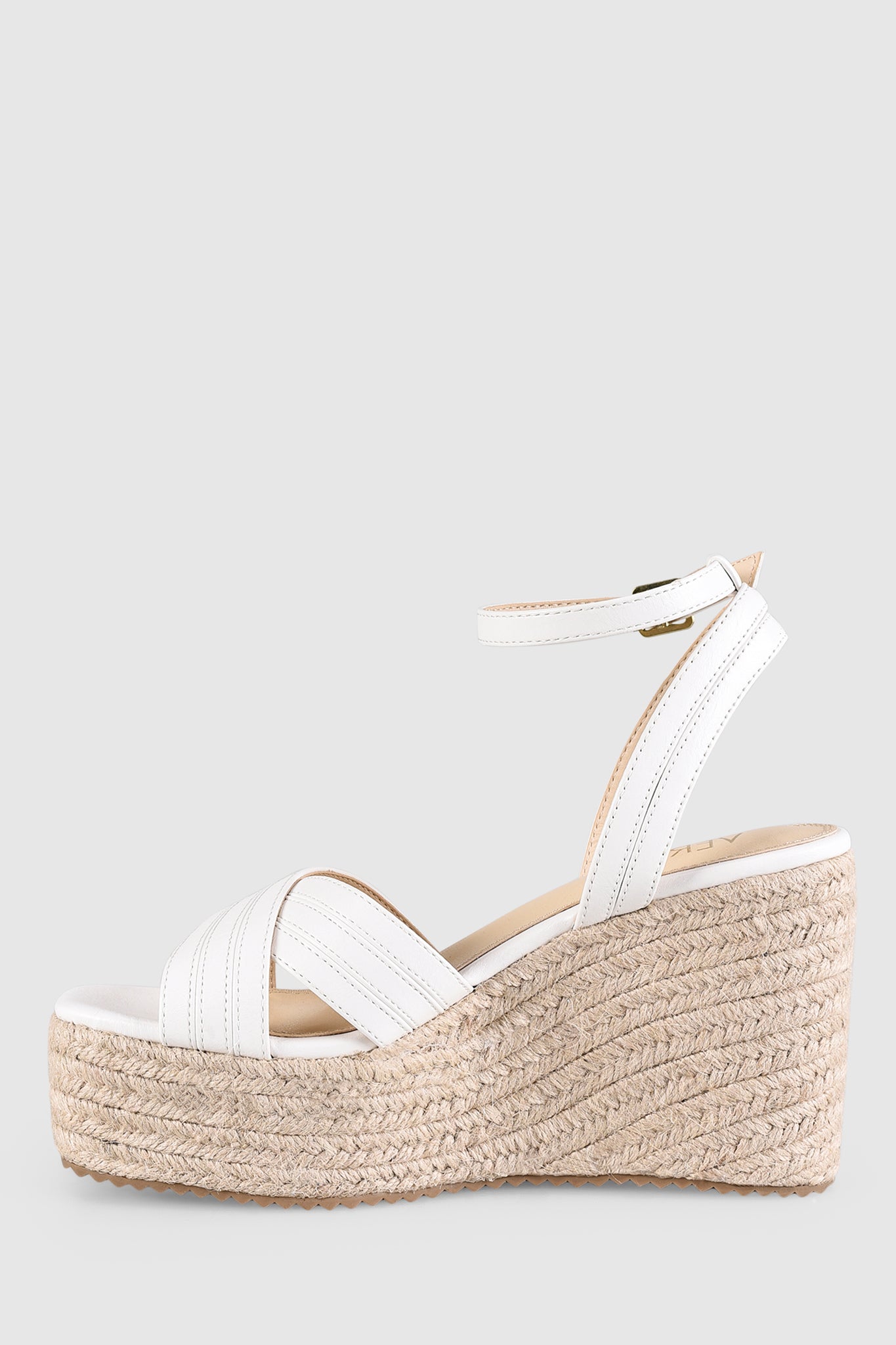 VERALi Callie Rope Wedges White Softee-Maymioy