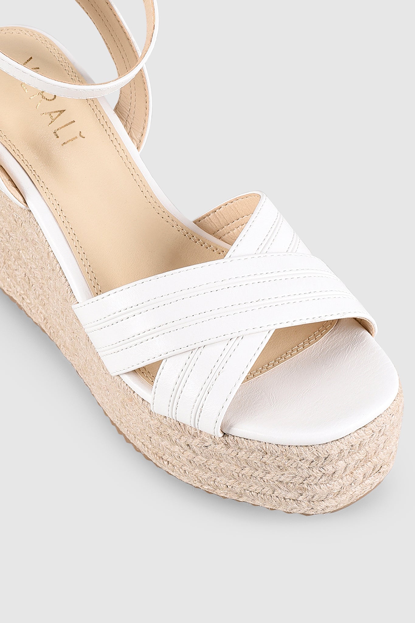 VERALi Callie Rope Wedges White Softee-Maymioy
