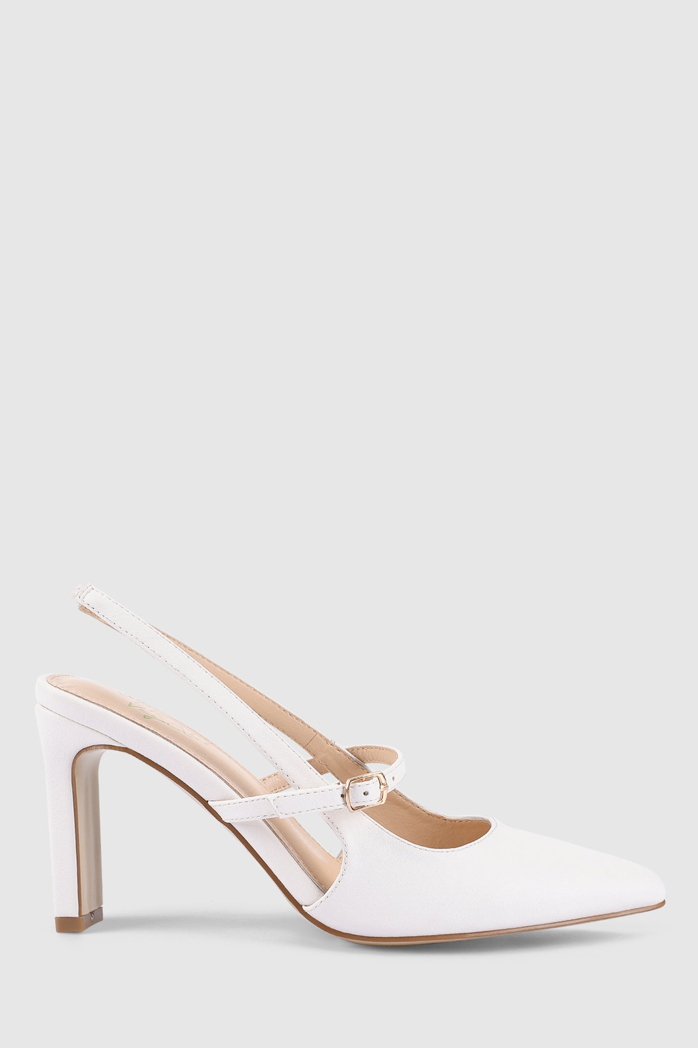 VERALi Kimchi Slingback Block Heels White-Maymioy