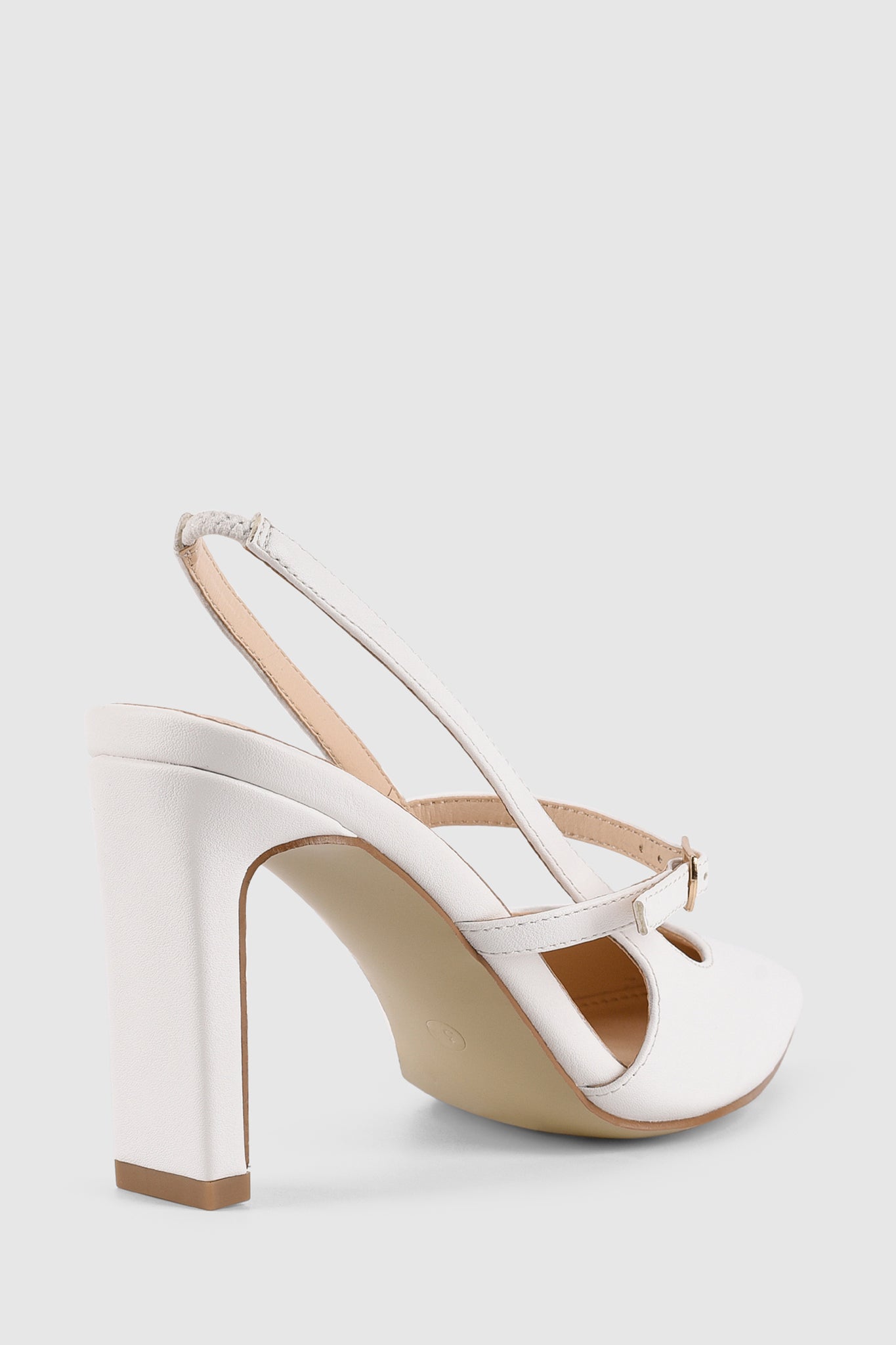 VERALi Kimchi Slingback Block Heels White-Maymioy