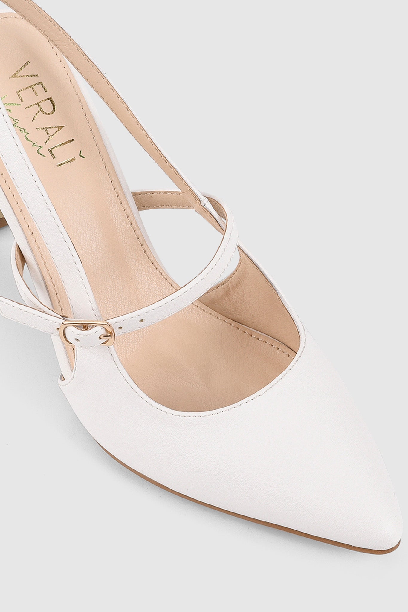 VERALi Kimchi Slingback Block Heels White-Maymioy