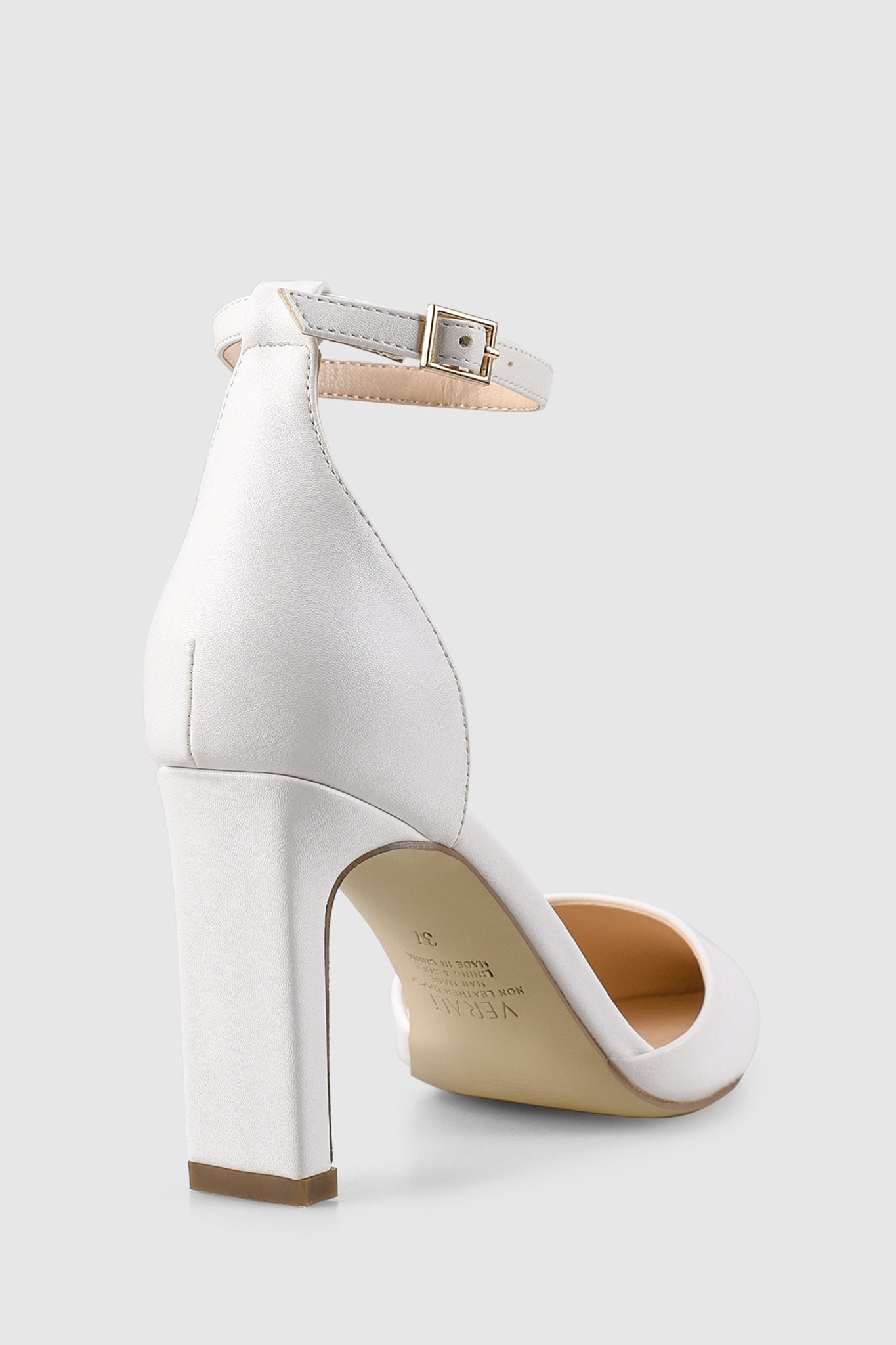 VERALi Kitra Closed Toe Heels White-Maymioy