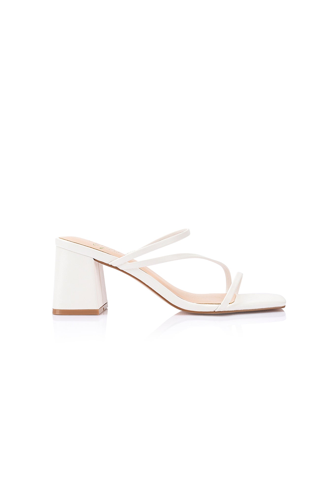 VERALi Stanford Block Heel Mules White-Maymioy