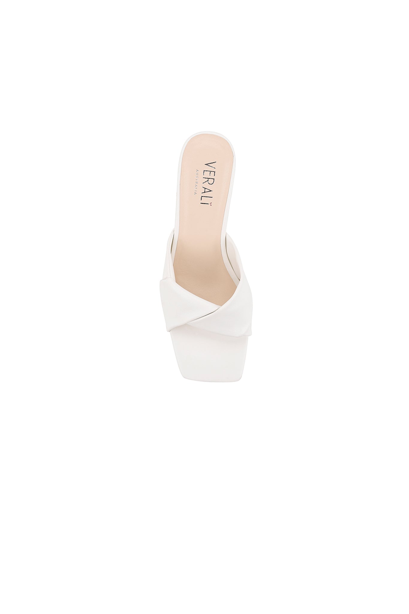 VERALi Stella Block Heel Mules Chalk Smooth-Maymioy
