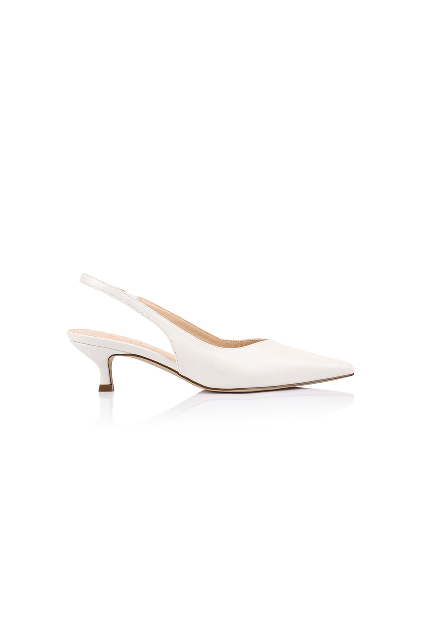 VERALi Lush Slingback Kitten Heels Chalk White-Maymioy