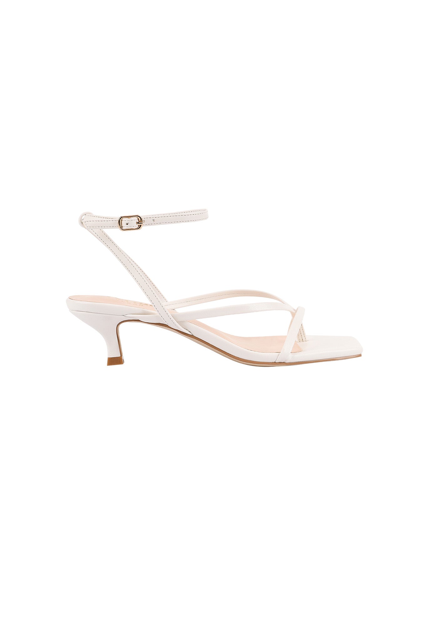 VERALi Maeve Kitten Heel Chalk White-Maymioy
