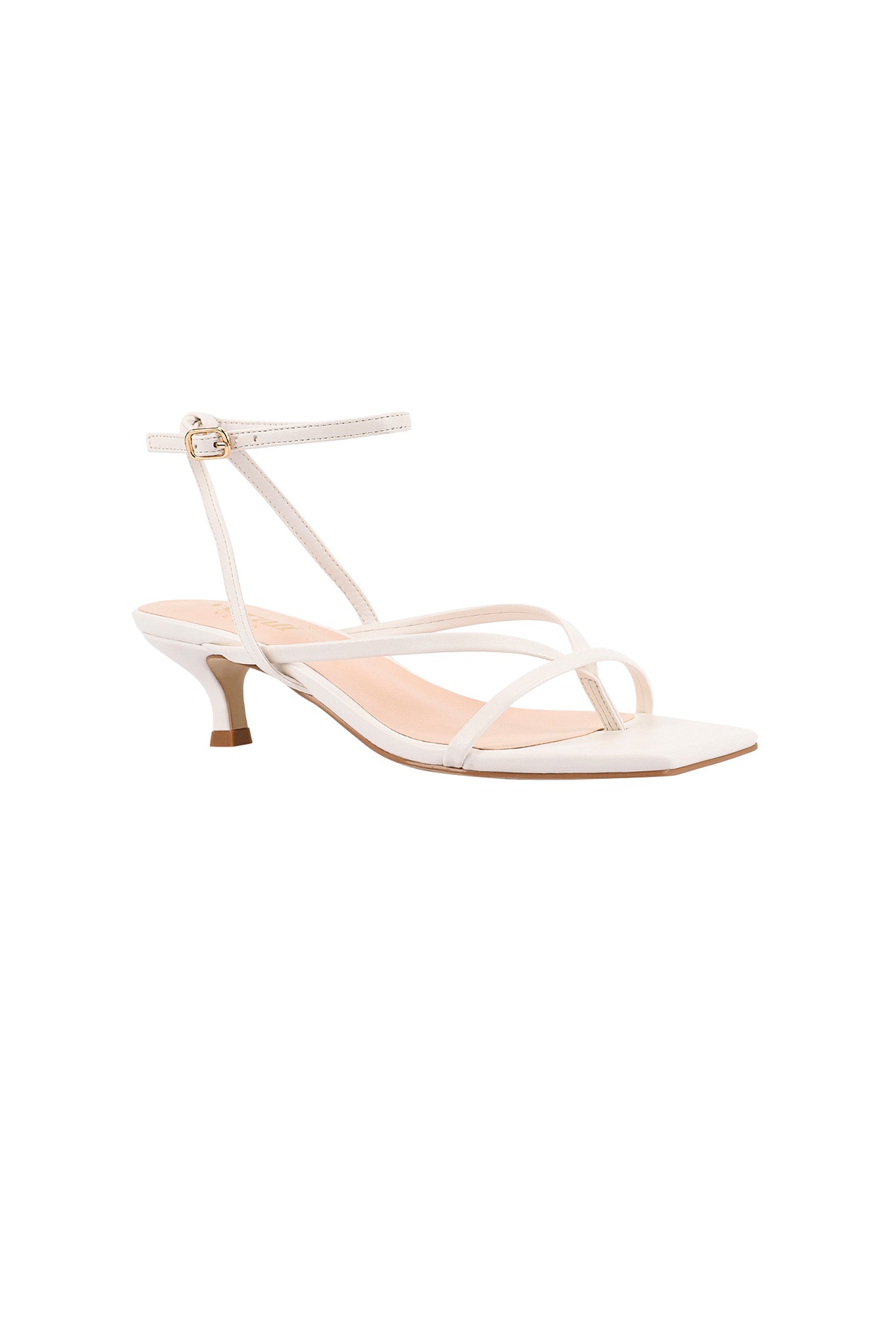 VERALi Maeve Kitten Heel Chalk White-Maymioy