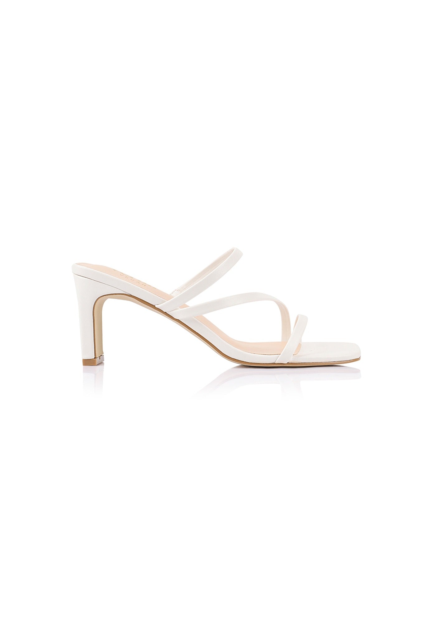 VERALi Ginny Block Heel Mules Chalk White-Maymioy